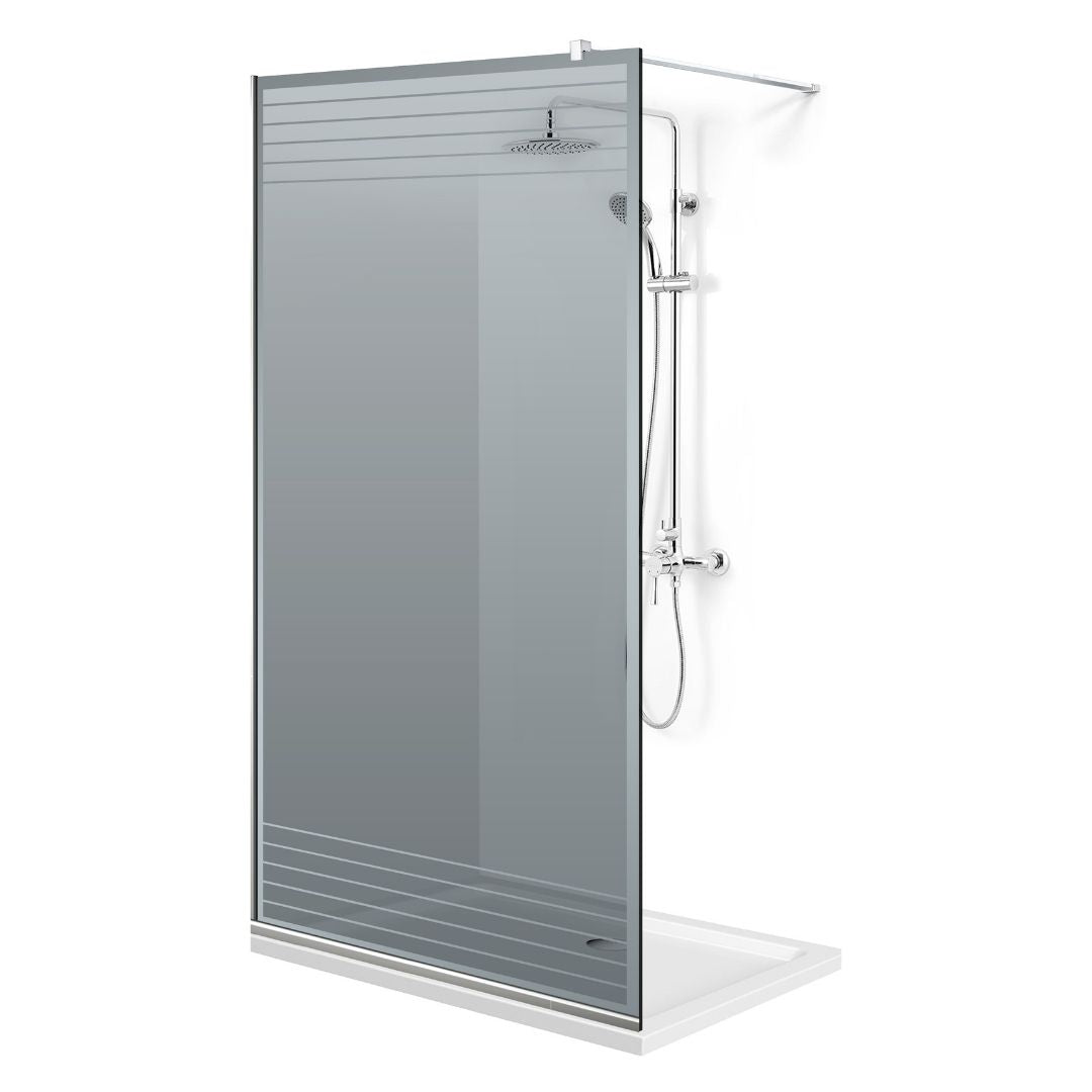 Paravan dus Walk-in, Perete dus Inox, #Gri #Szürke