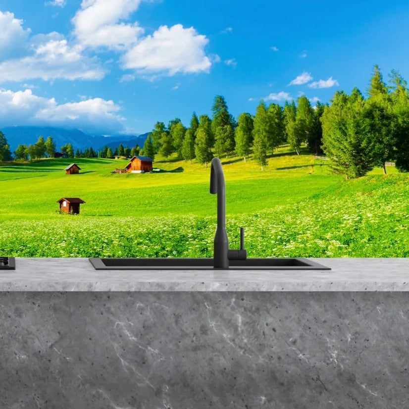 Verre imprimé pour revêtements de cuisine, modèle PAYSAGE