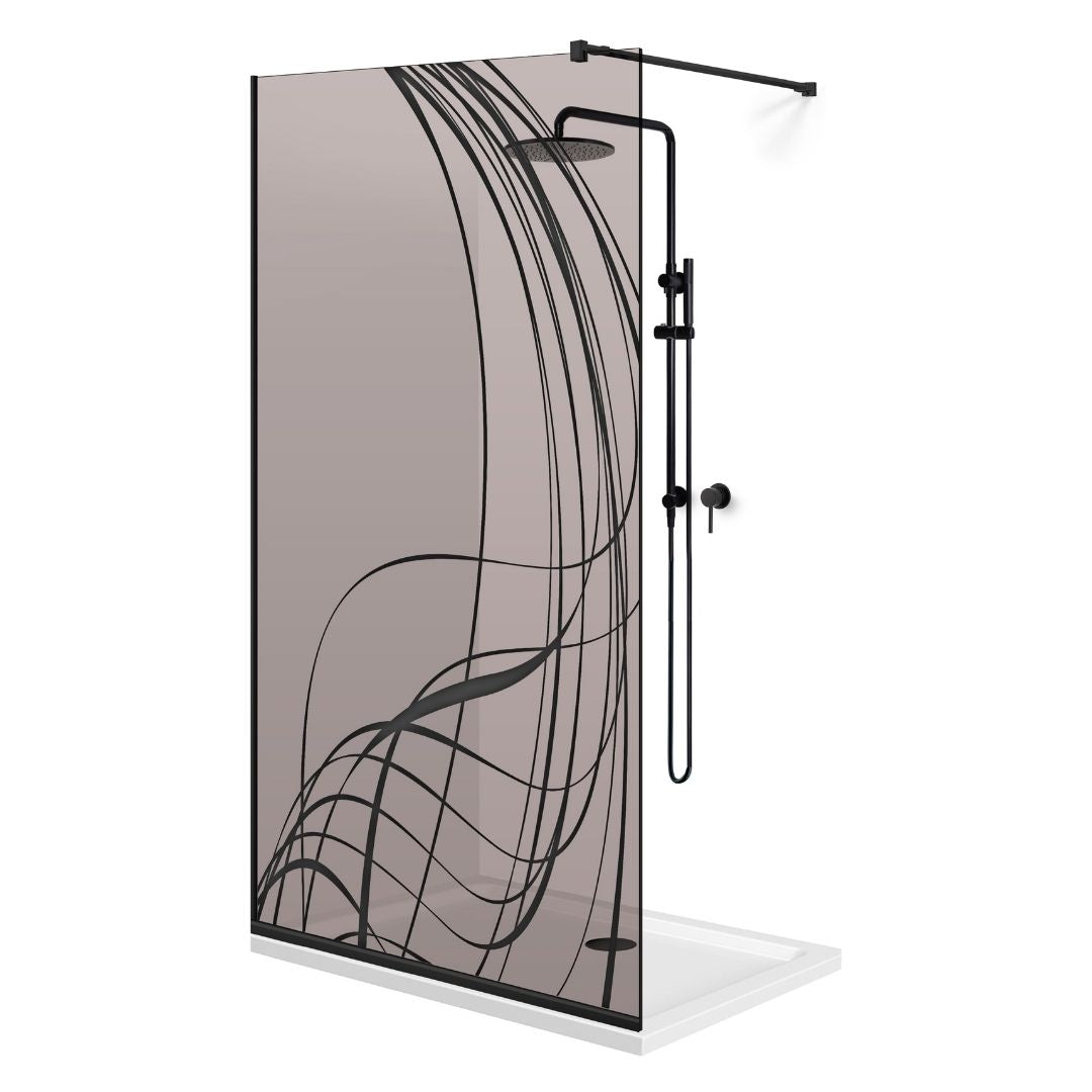 Paravan dus Walk-in, Perete dus Negru, #Bronz #Bronz
