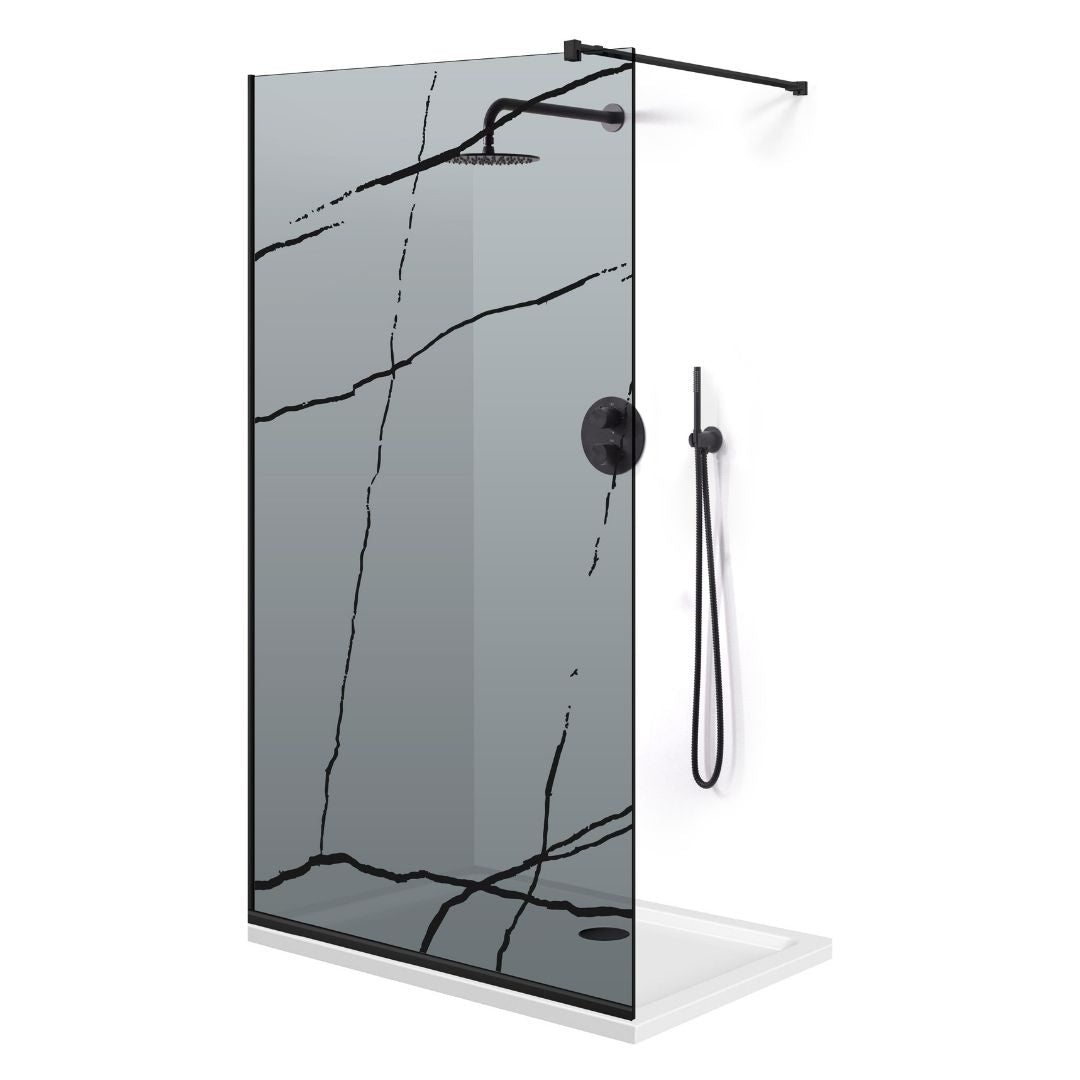 Paravan dus Walk-in, Perete dus Negru, #Gri #Szürke