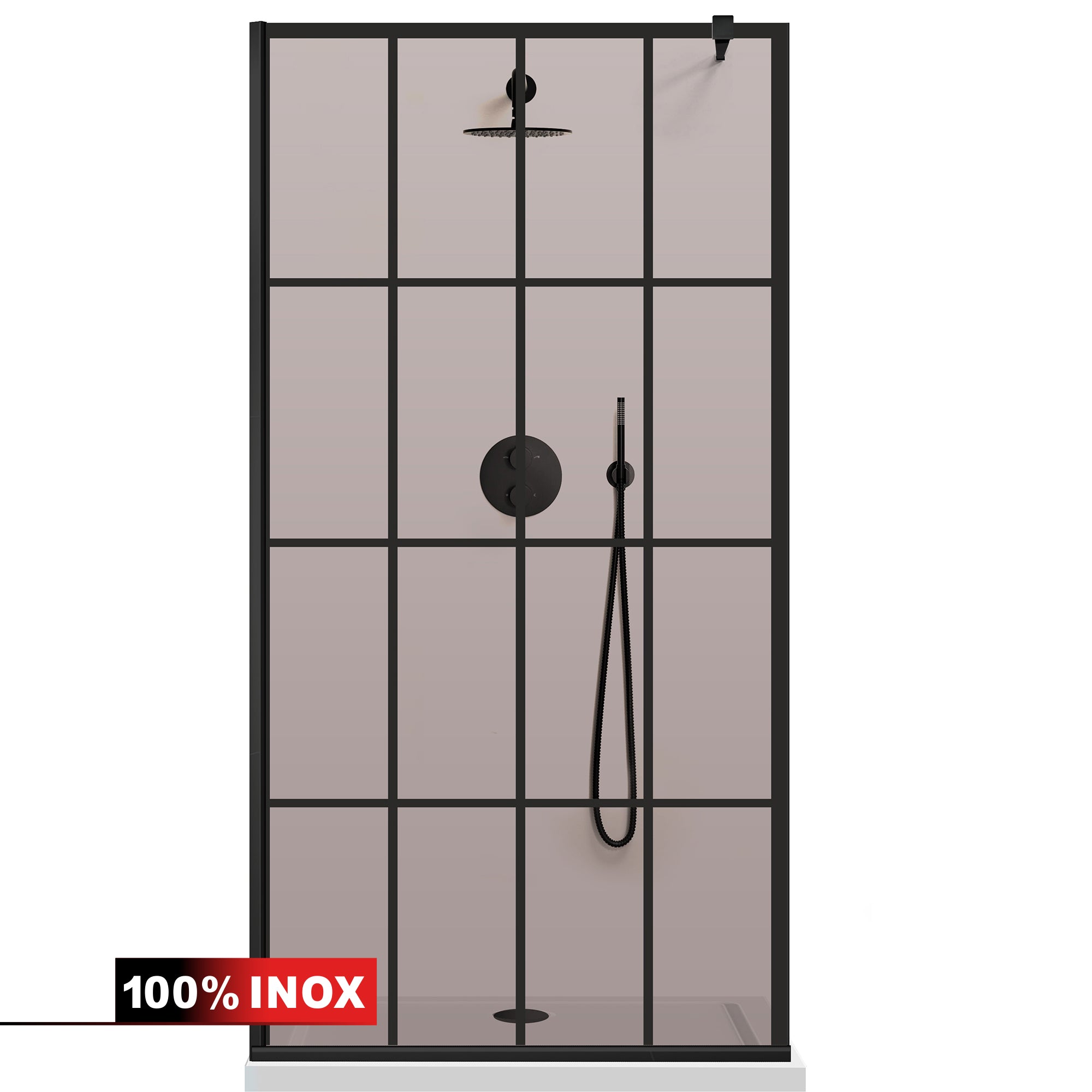 Paravan dus Walk-in, Perete dus Negru, #Bronz #Bronz