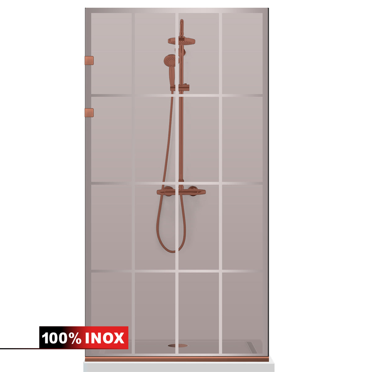 Parois de Douche Walk-in, Paroi de douche en Acier inoxydable, cuivre #Bronze
