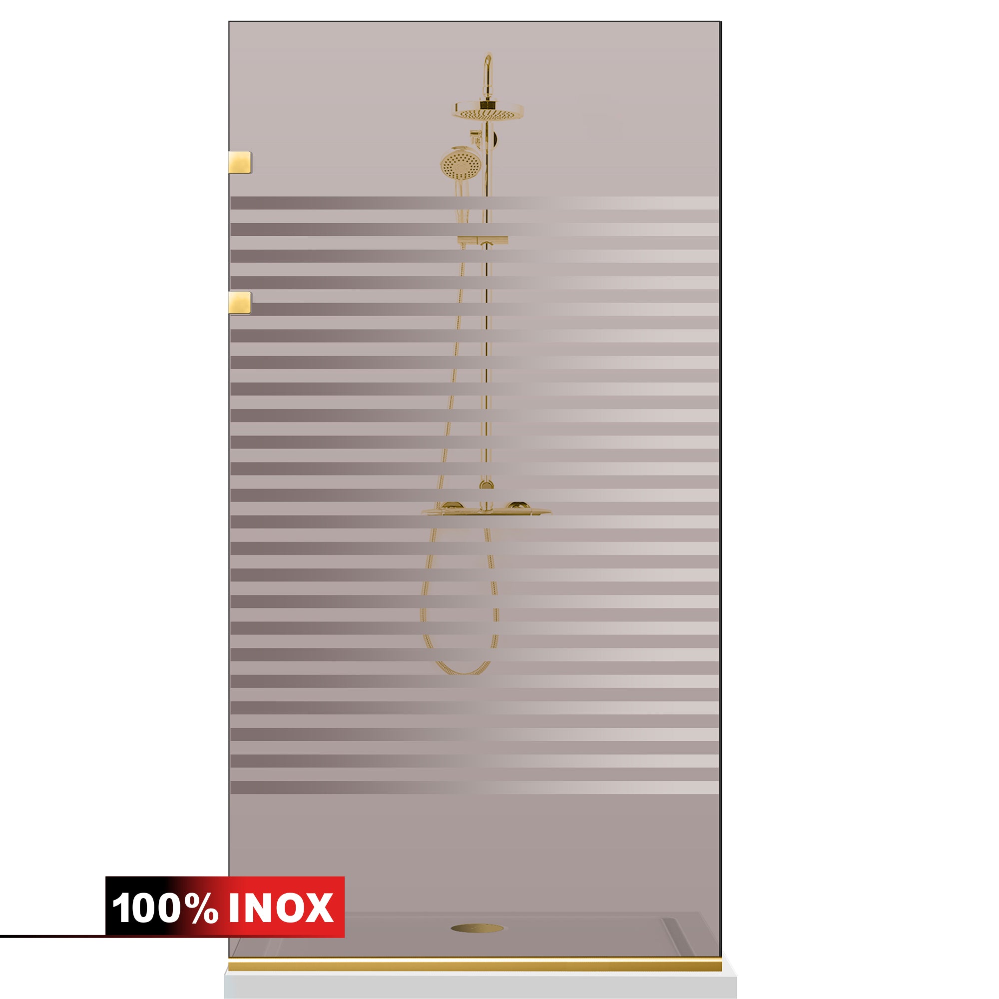 Shower Screens Walk-in, Stainless steel shower wall, gold #Bronze