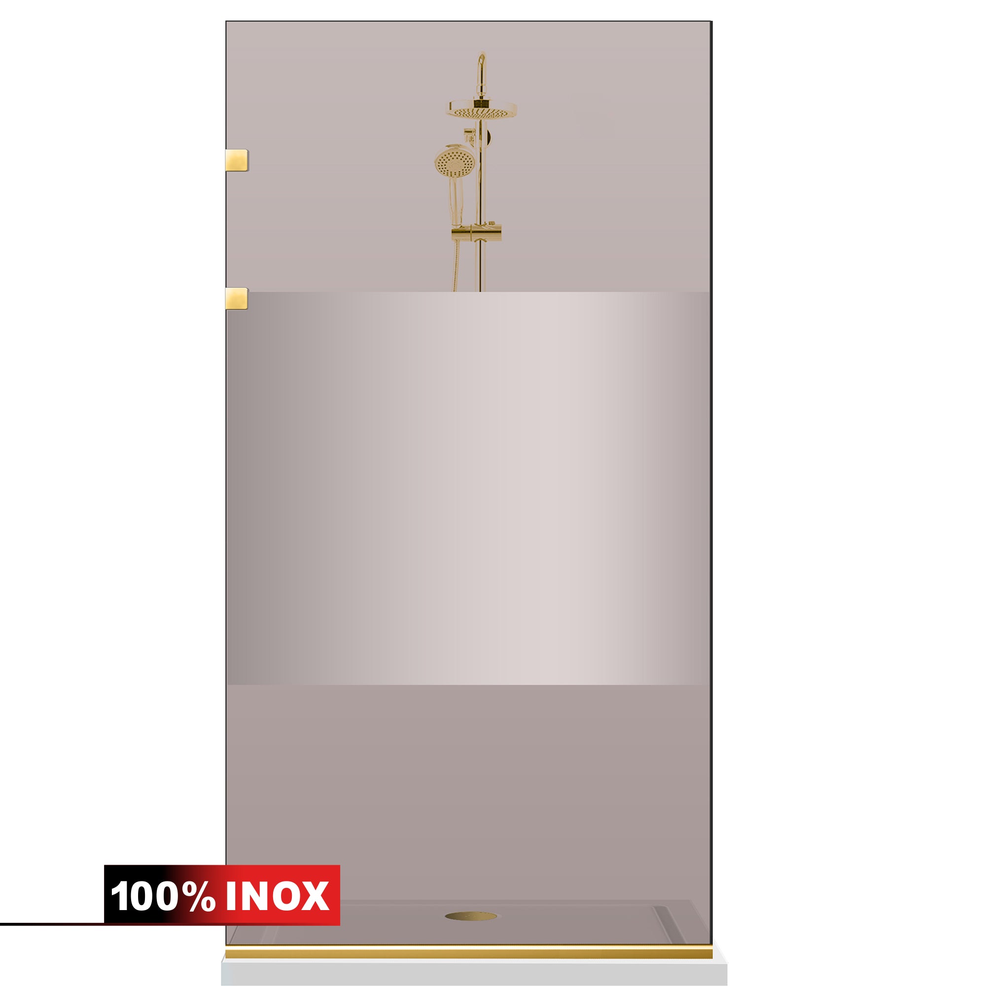 Shower Screens Walk-in, Stainless steel shower wall, gold #Bronze