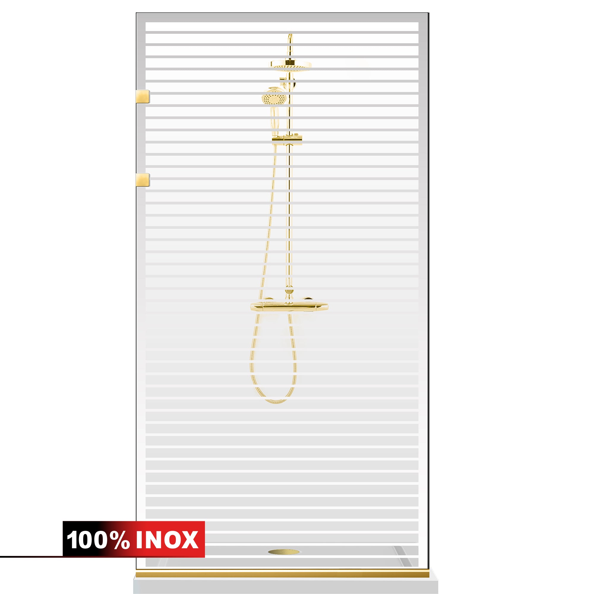 Shower Screens Walk-in, Stainless steel shower wall, gold, #Clear #Crystal clear