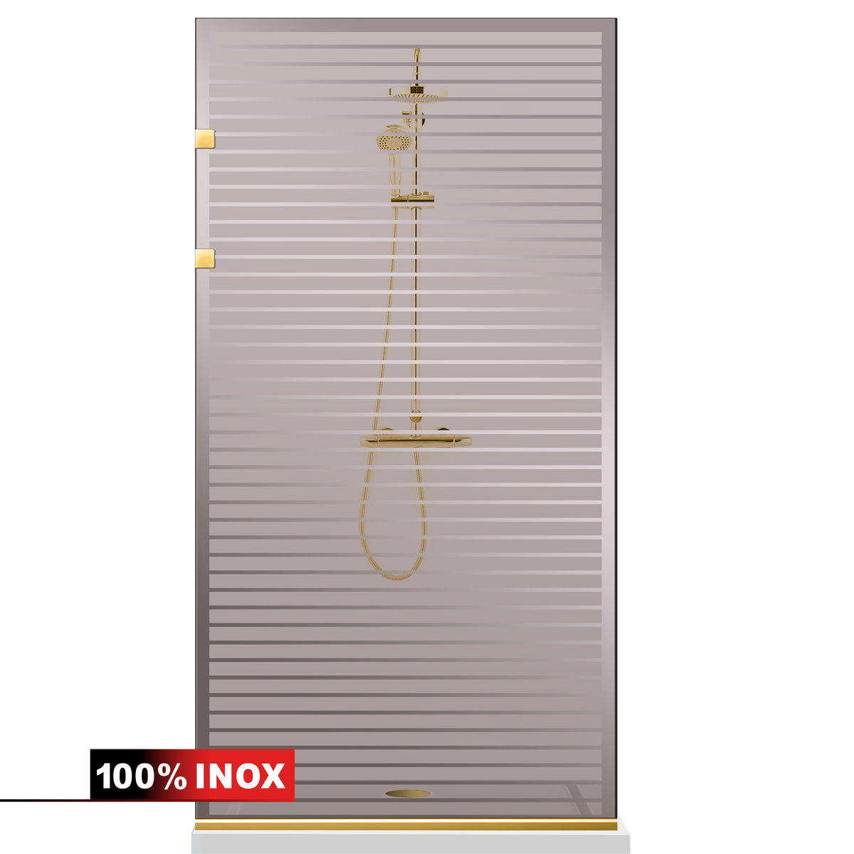 Parois de Douche Walk-in, paroi de douche en Acier inoxydable, dorée #Bronze