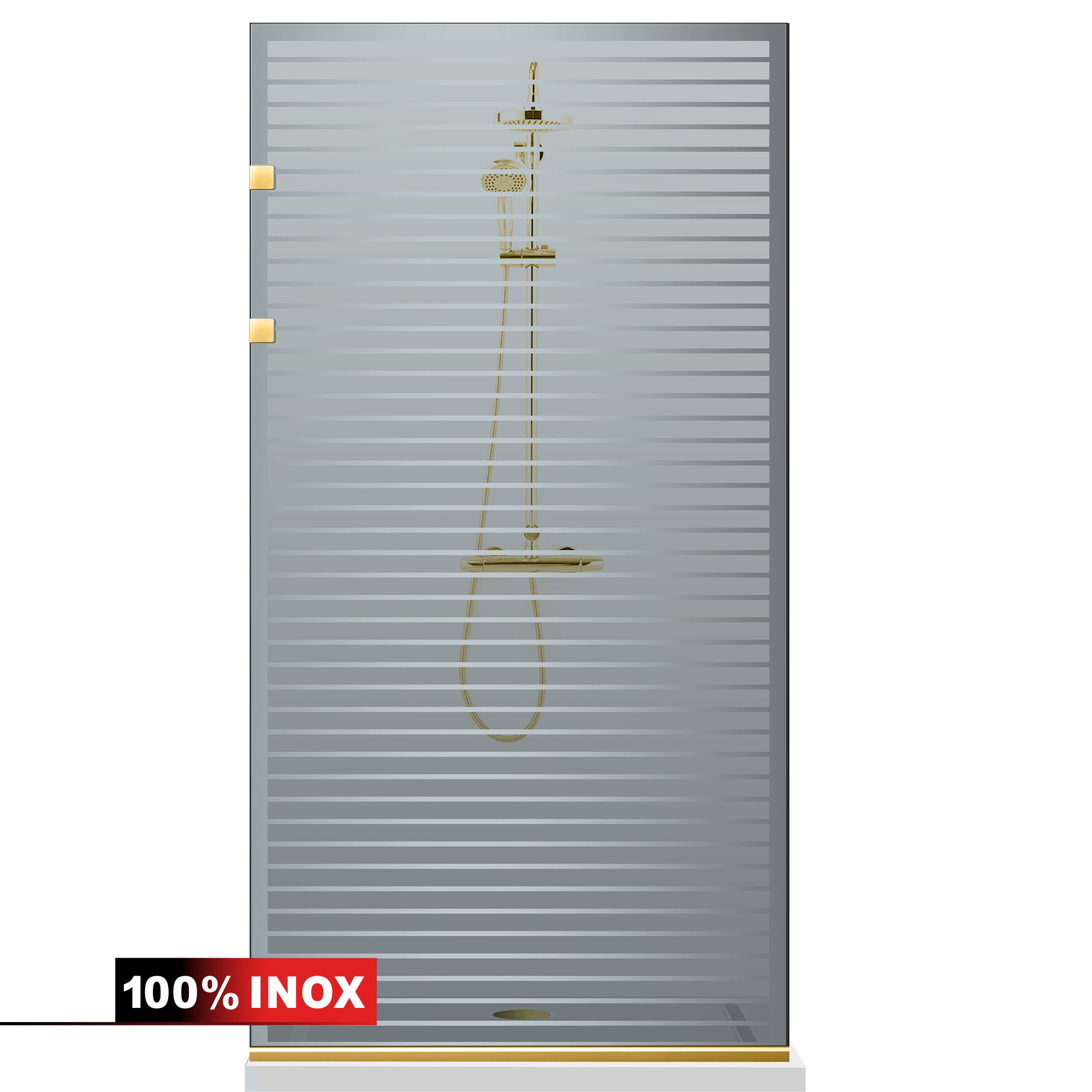Shower Screens Walk-in, Stainless steel shower wall, gold #Grey