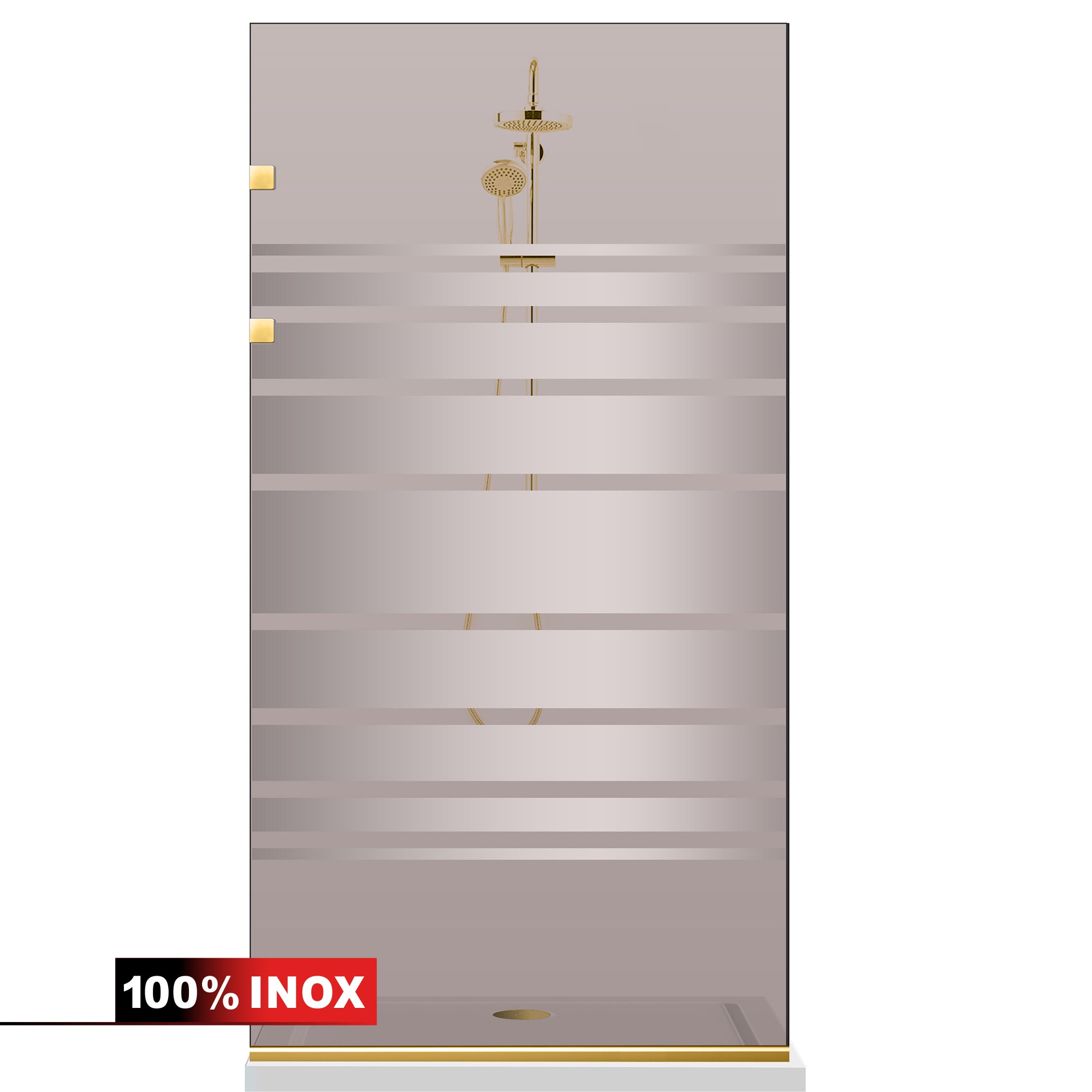 Shower Screens Walk-in, Stainless steel shower wall, gold #Bronze