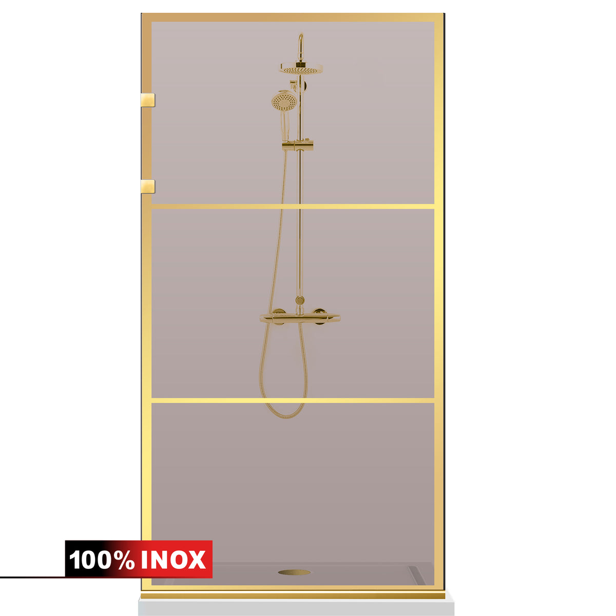 Parois de Douche Walk-in, paroi de douche en Acier inoxydable, dorée #Bronze