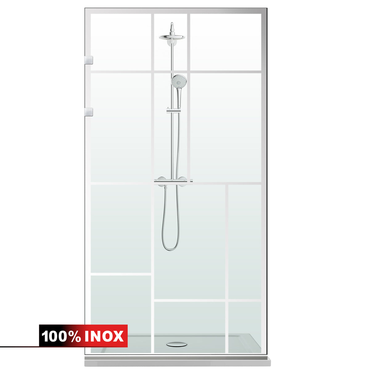 Parois de Douche Walk-in, Paroi de douche en Acier inoxydable, #Clair