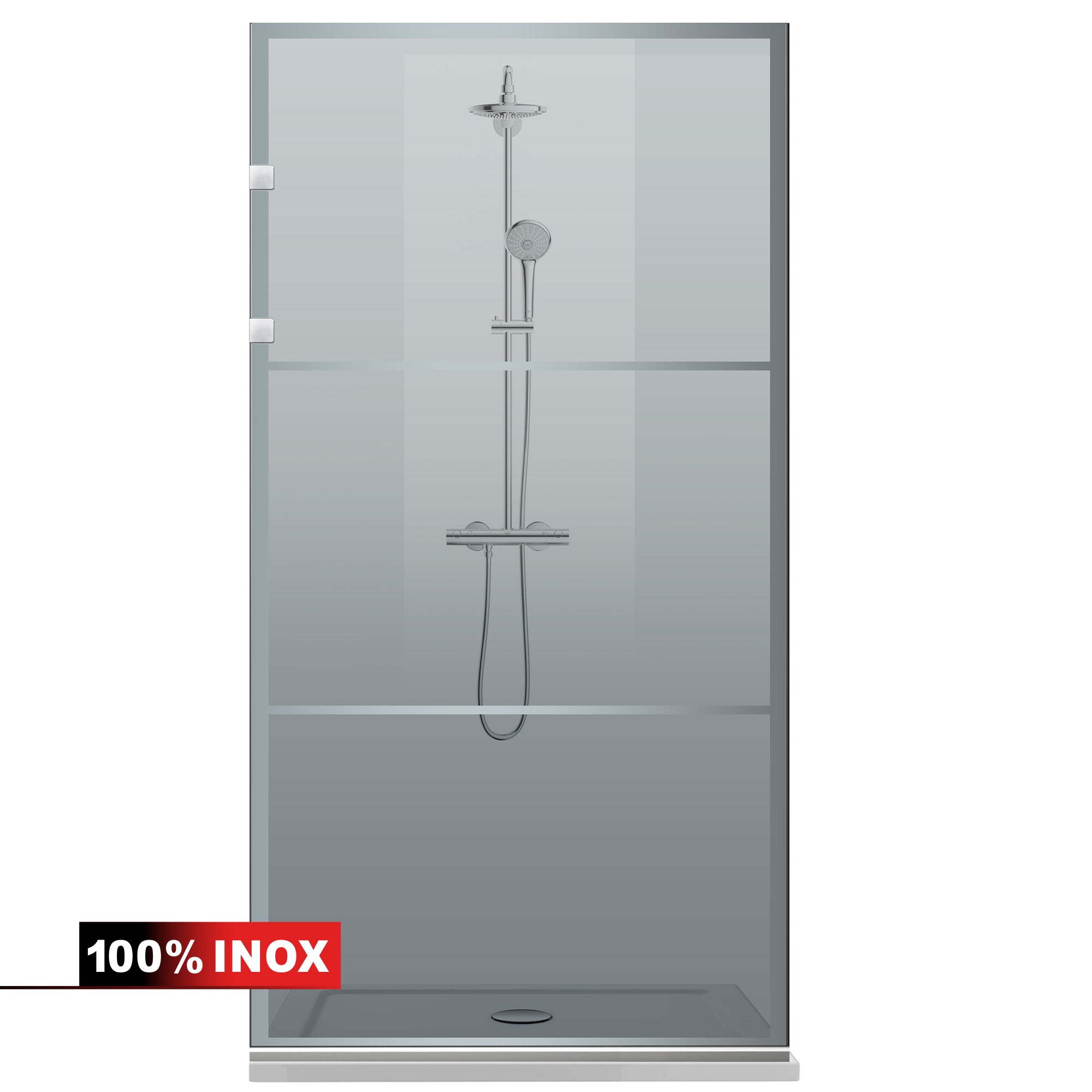 Shower Screens Walk-in, Shower wall Stainless steel, #Grey