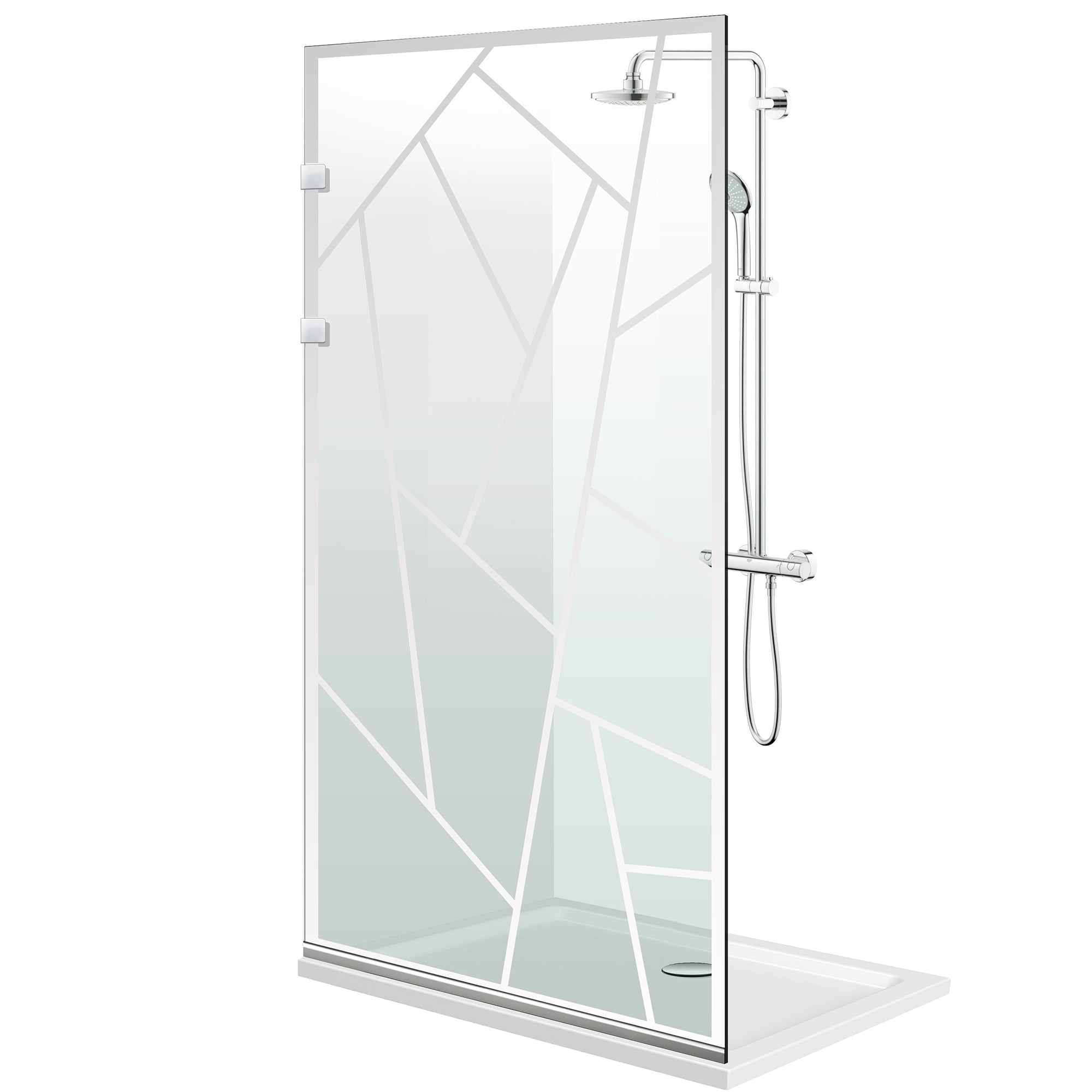 Paroi de douche walk-in Aqua Elegance ® INOX, modèle Atlas incolore, ferronnerie tout inox, verre clair, sécurisé