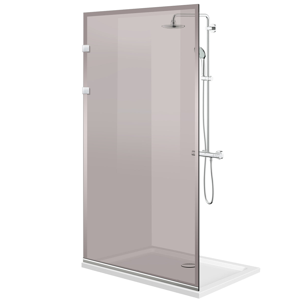 Parois de Douche Walk-in, Paroi de douche Acier inoxydable, #Bronze