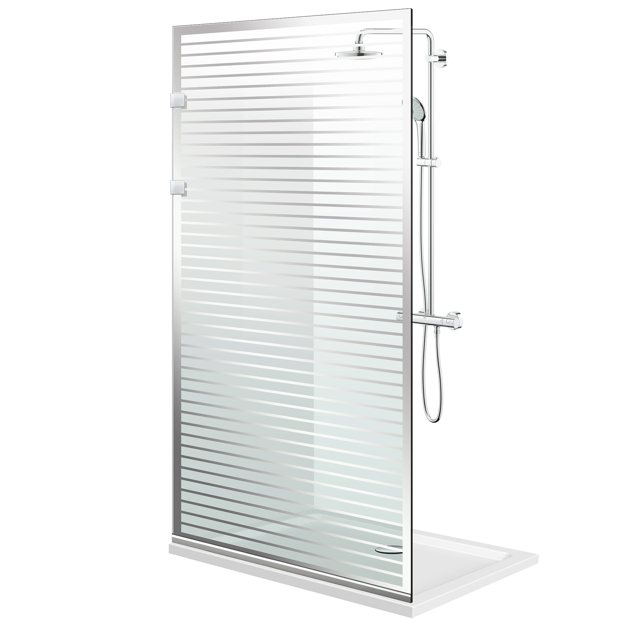 Paroi de douche walk-in Aqua Elegance ® INOX, modèle Moris incolore, ferronnerie tout inox, verre clair, sécurisé