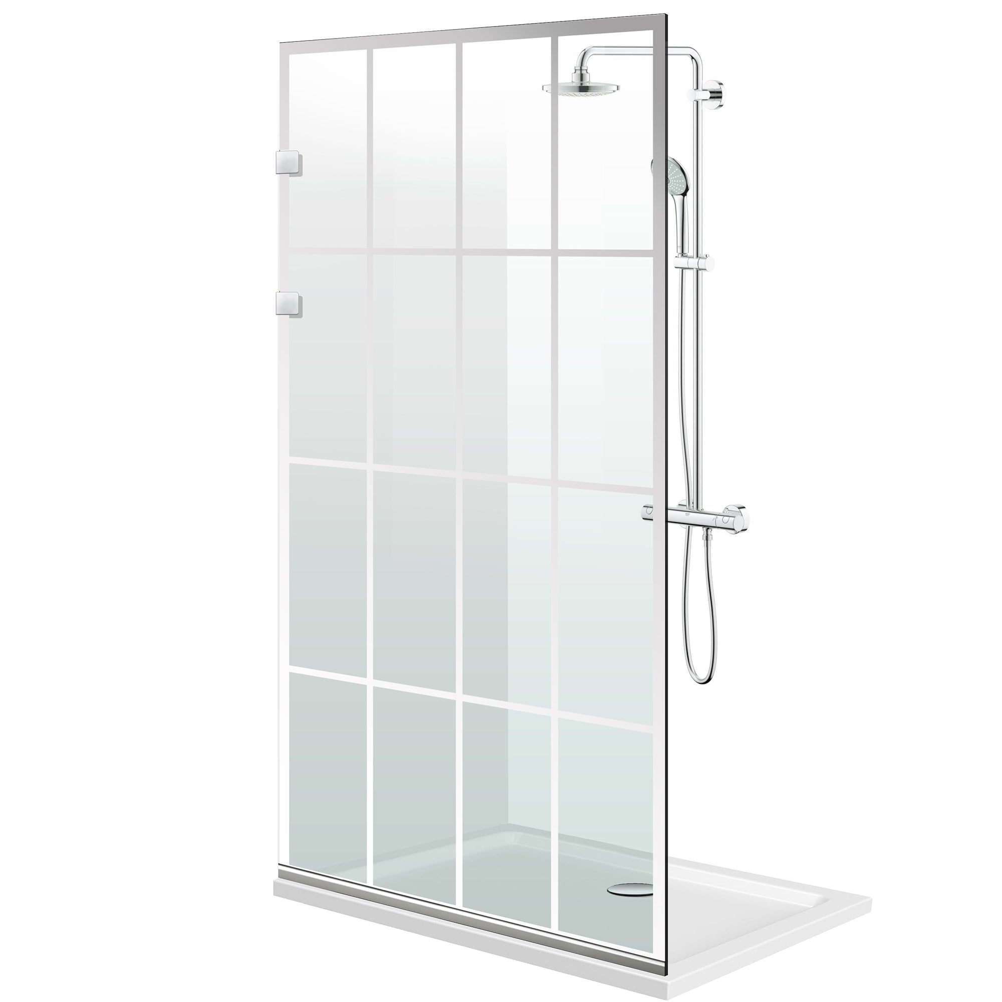Paroi de douche walk-in Aqua Elegance ® INOX, modèle Rank incolore, ferronnerie tout inox, verre clair, sécurisé