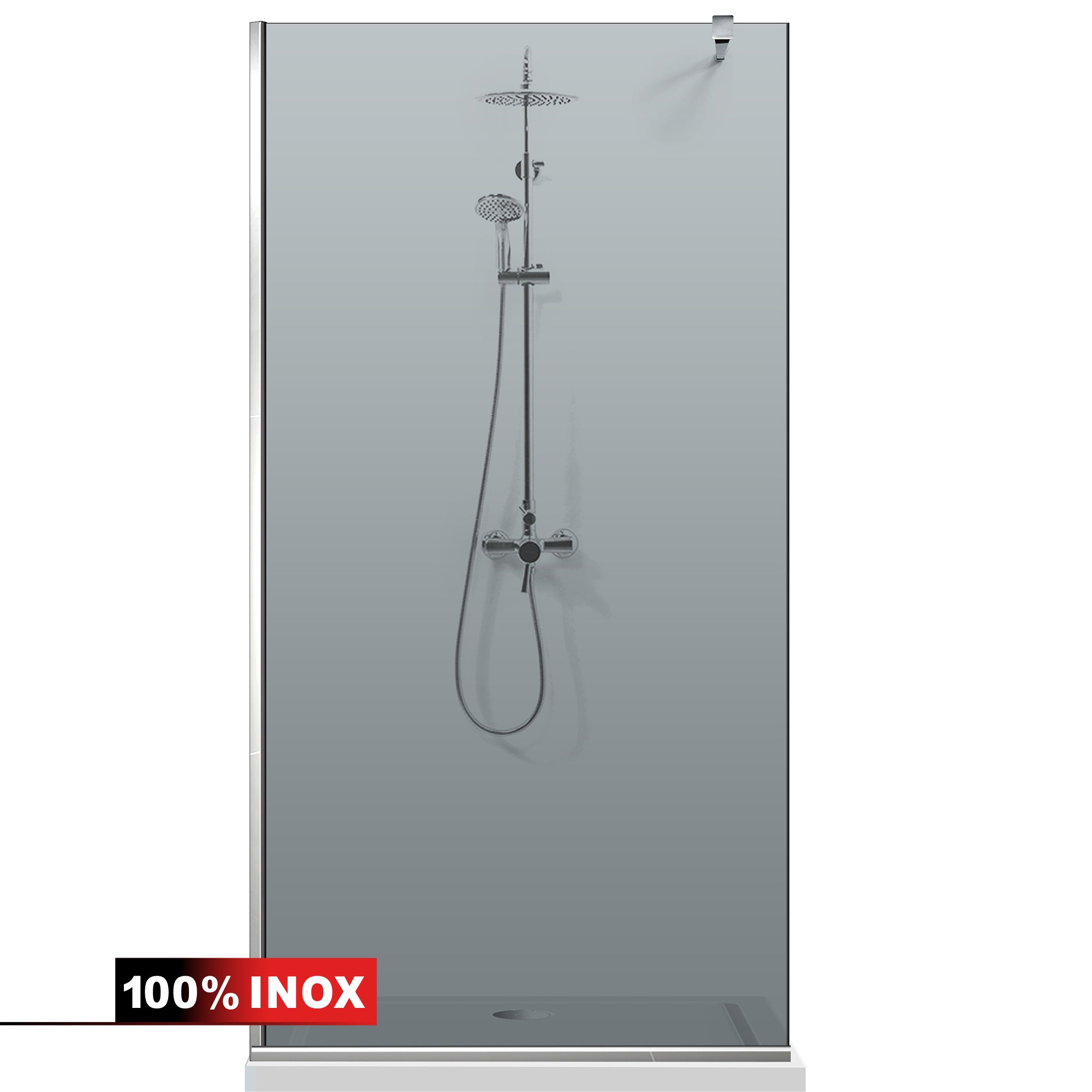 Paravan dus Walk-in, Perete dus Inox, #Gri #Szürke