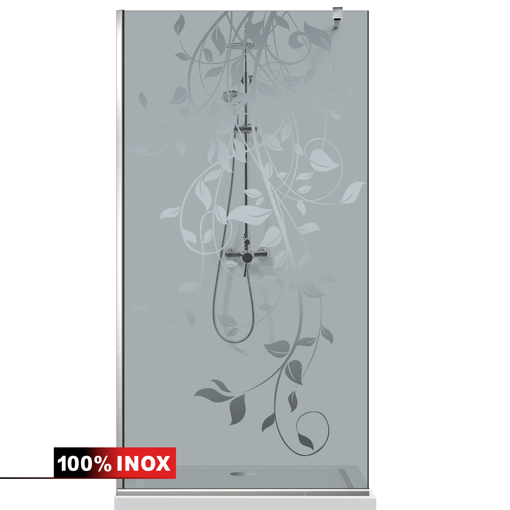Paravan dus Walk-in, Perete dus Inox, #Gri #Szürke