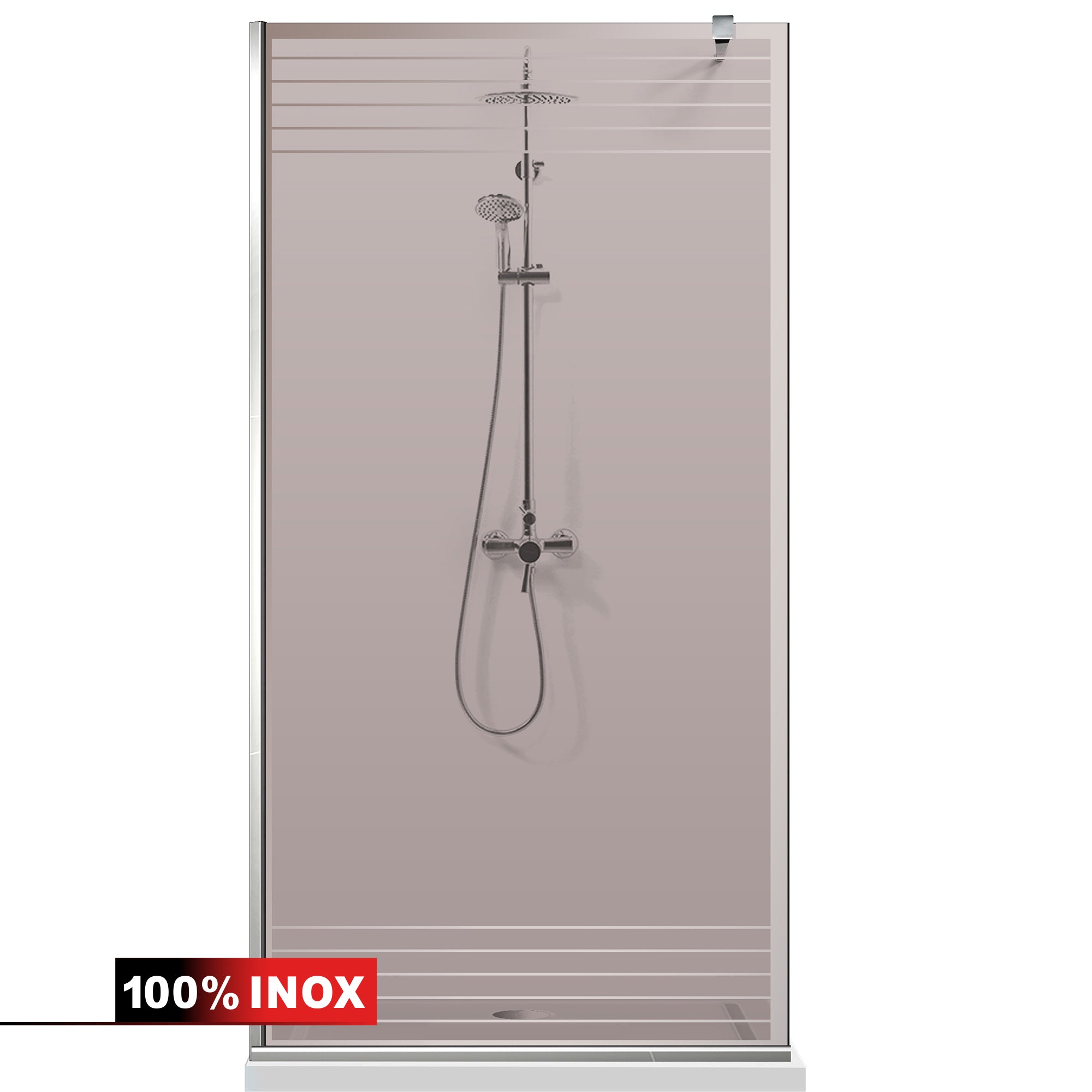 Paravan dus Walk-in, Perete dus Inox, #Bronz #Bronz