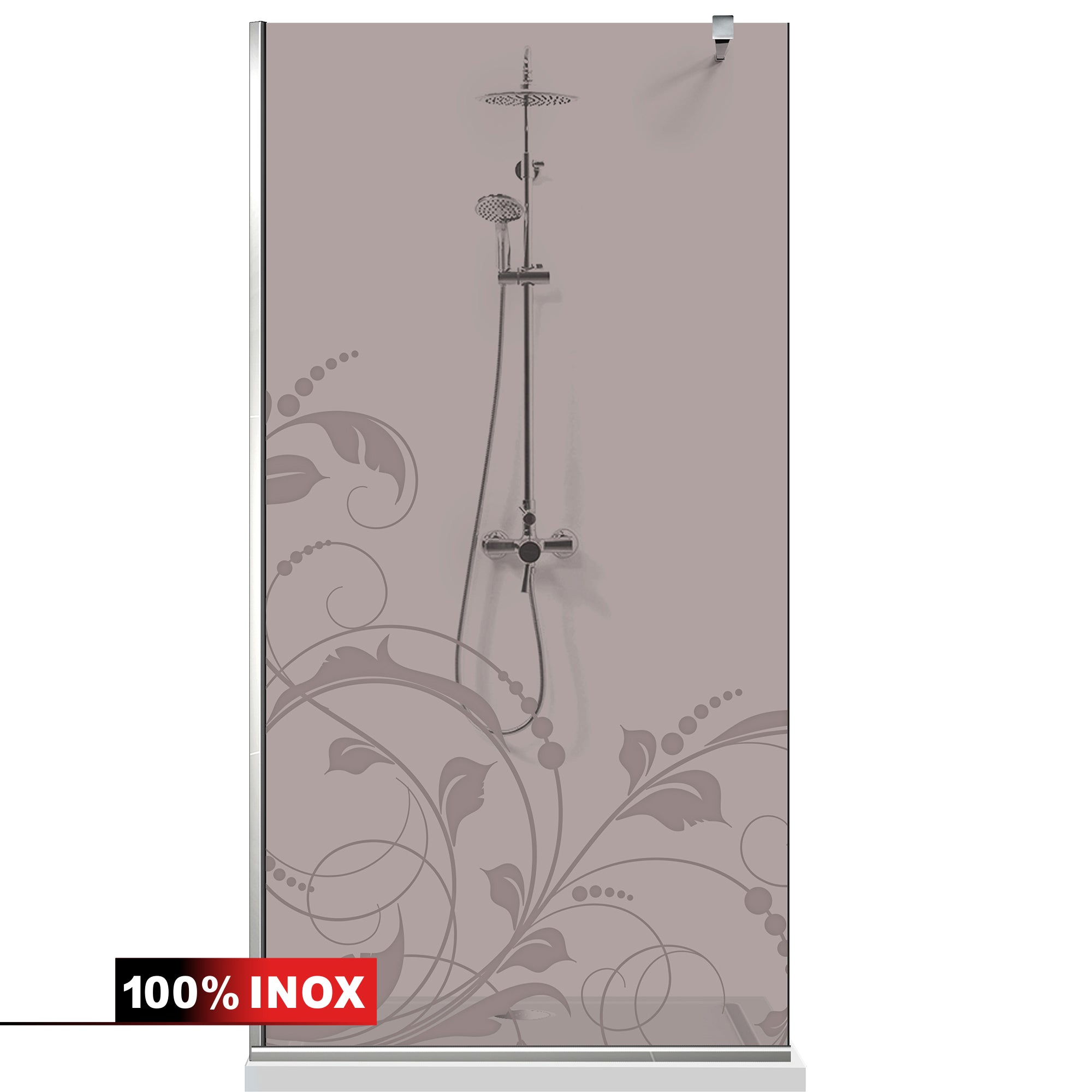 Paravan dus Walk-in, Perete dus Inox, #Bronz #Bronz