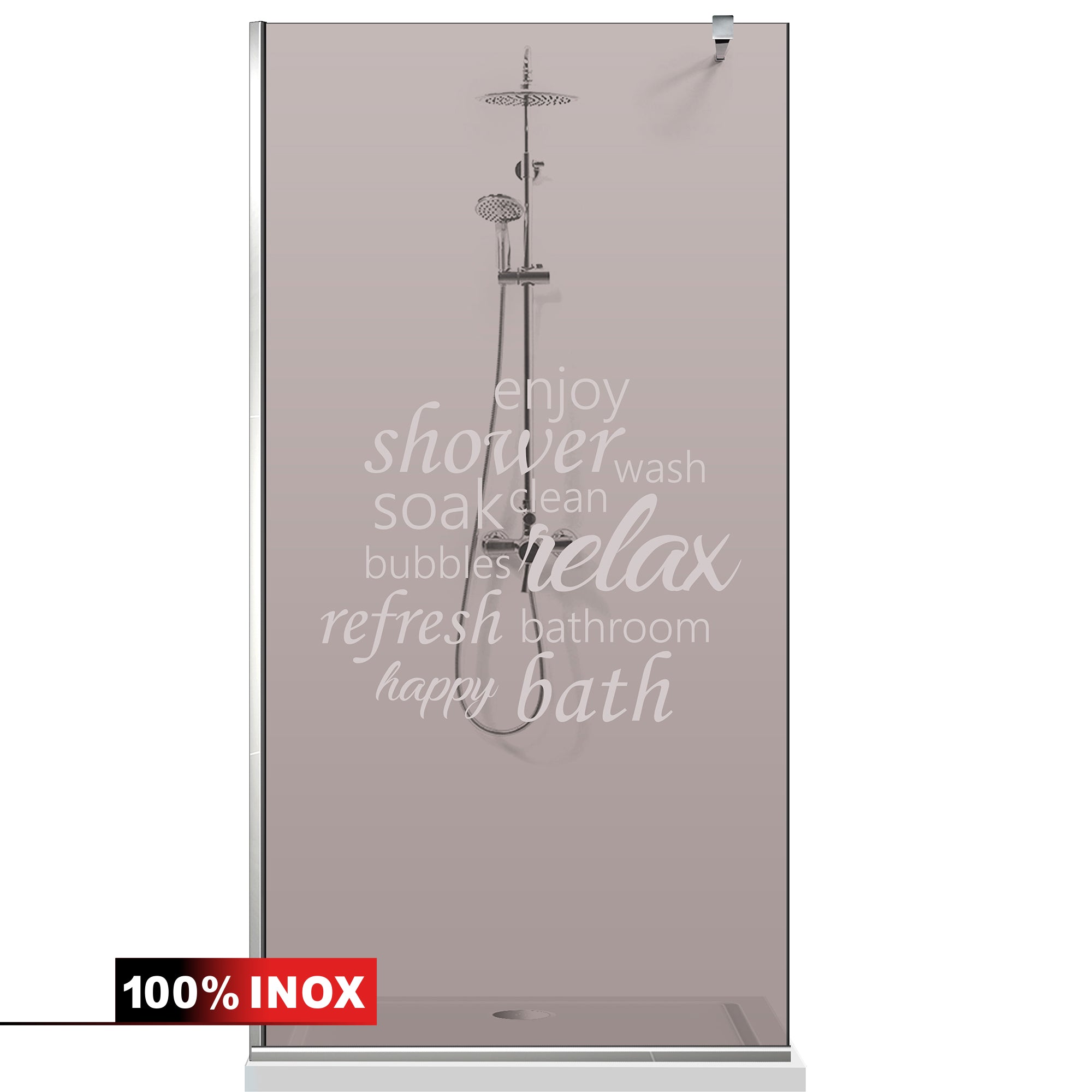 Paravan dus Walk-in, Perete dus Inox, #Bronz #Bronz