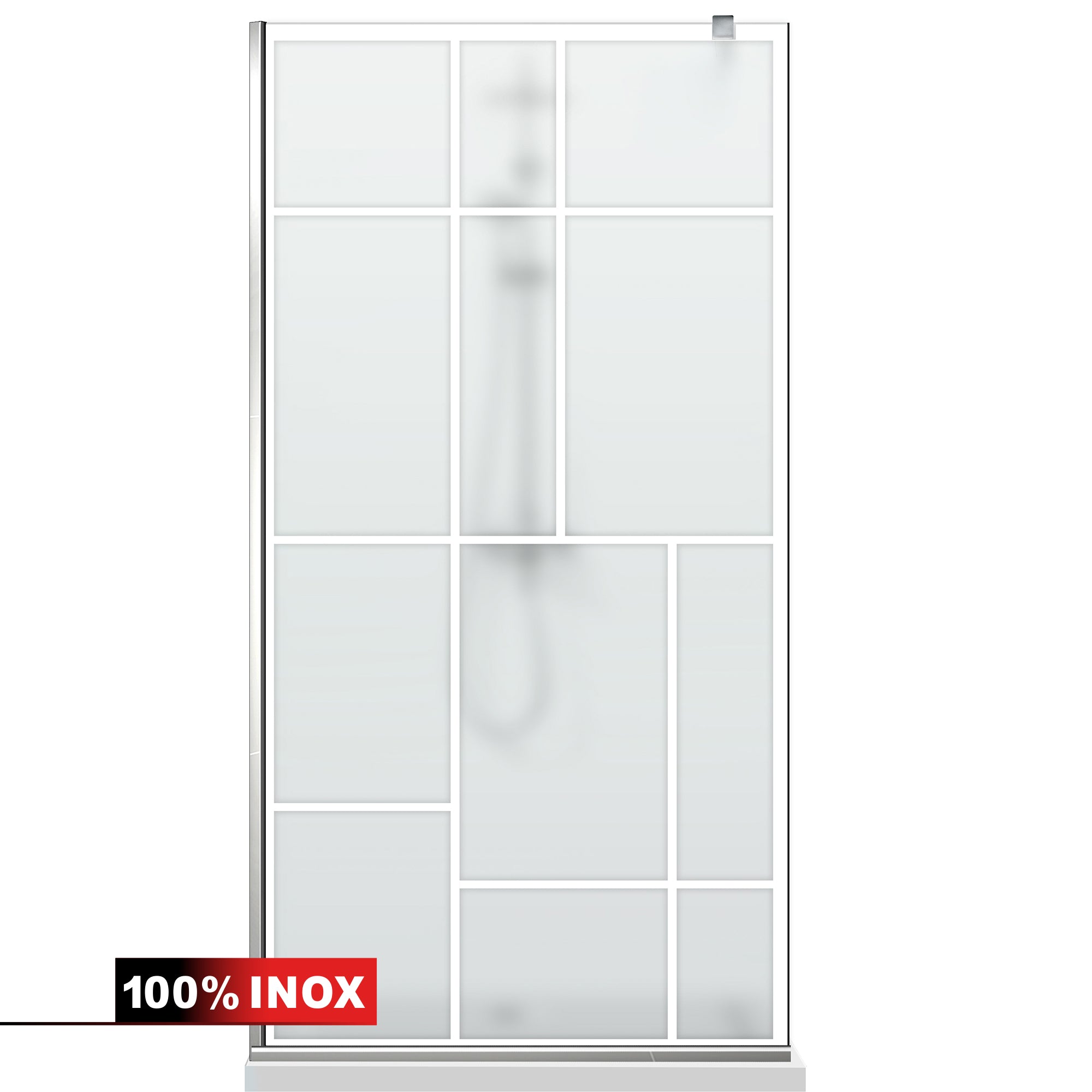 Paravan dus Walk-in, Perete dus Inox, #Mata #Matt