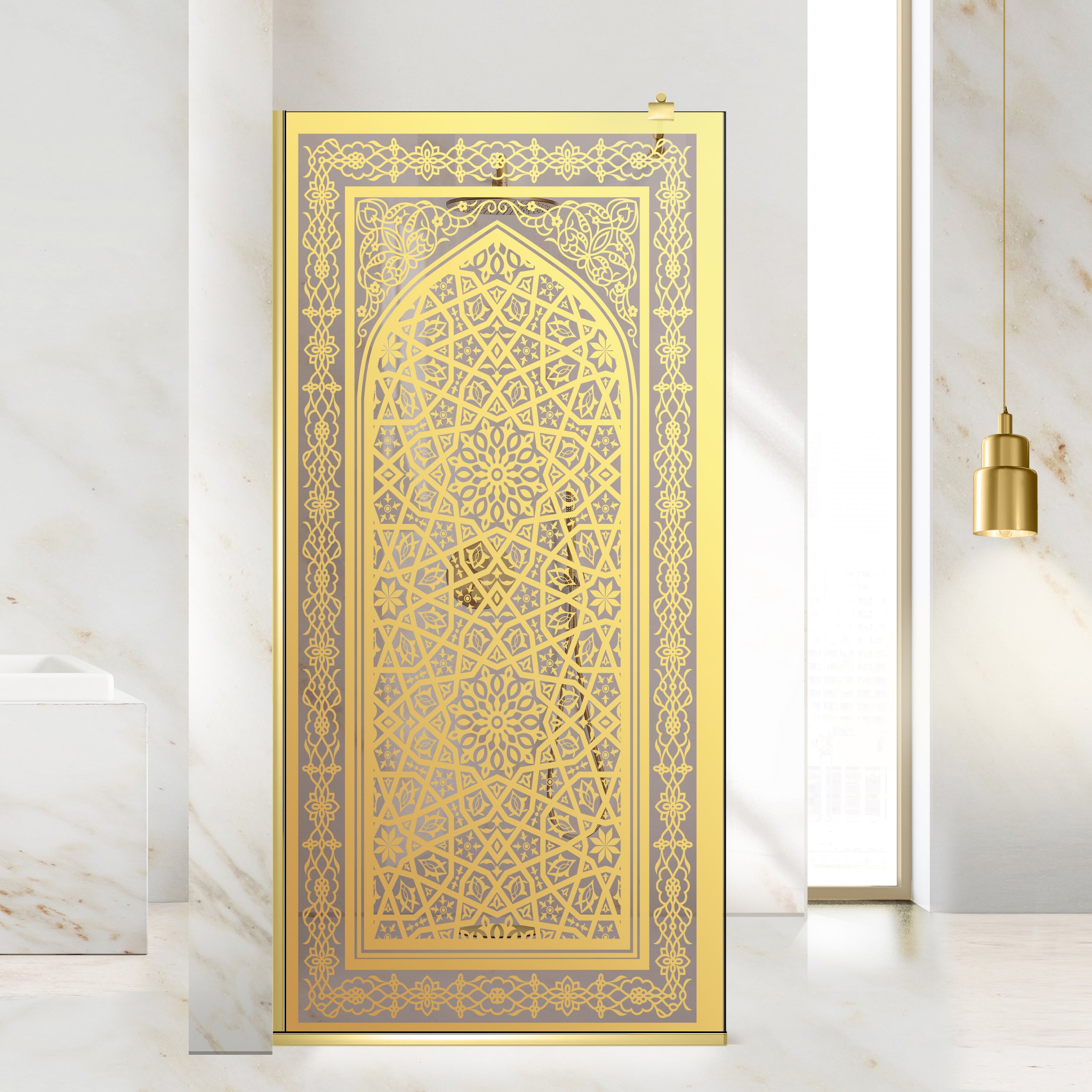 Paravan dus Walk-in, Perete dus Auriu, #Bronz #Bronz