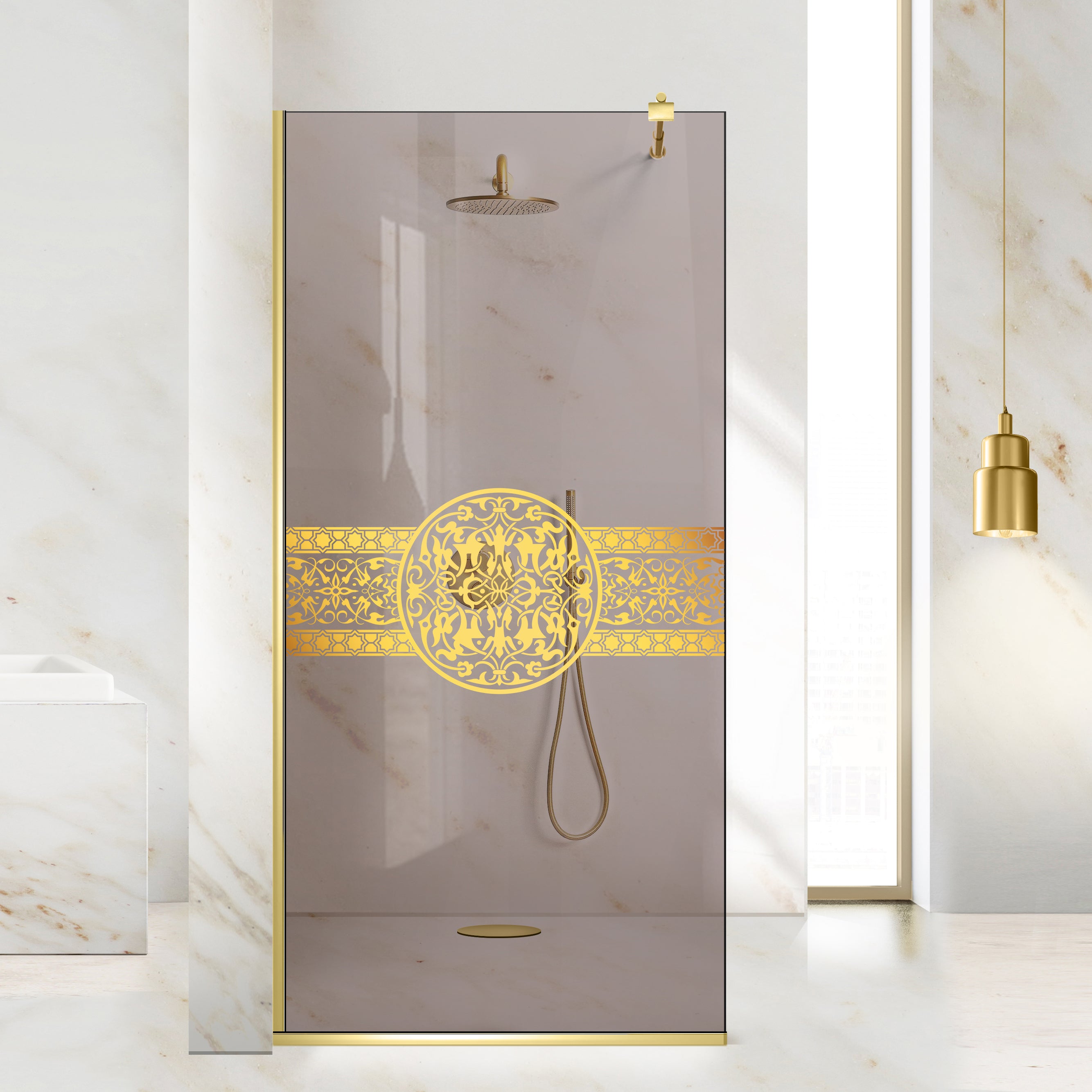 Paravan dus Walk-in, Perete dus Auriu, #Bronz #Bronz
