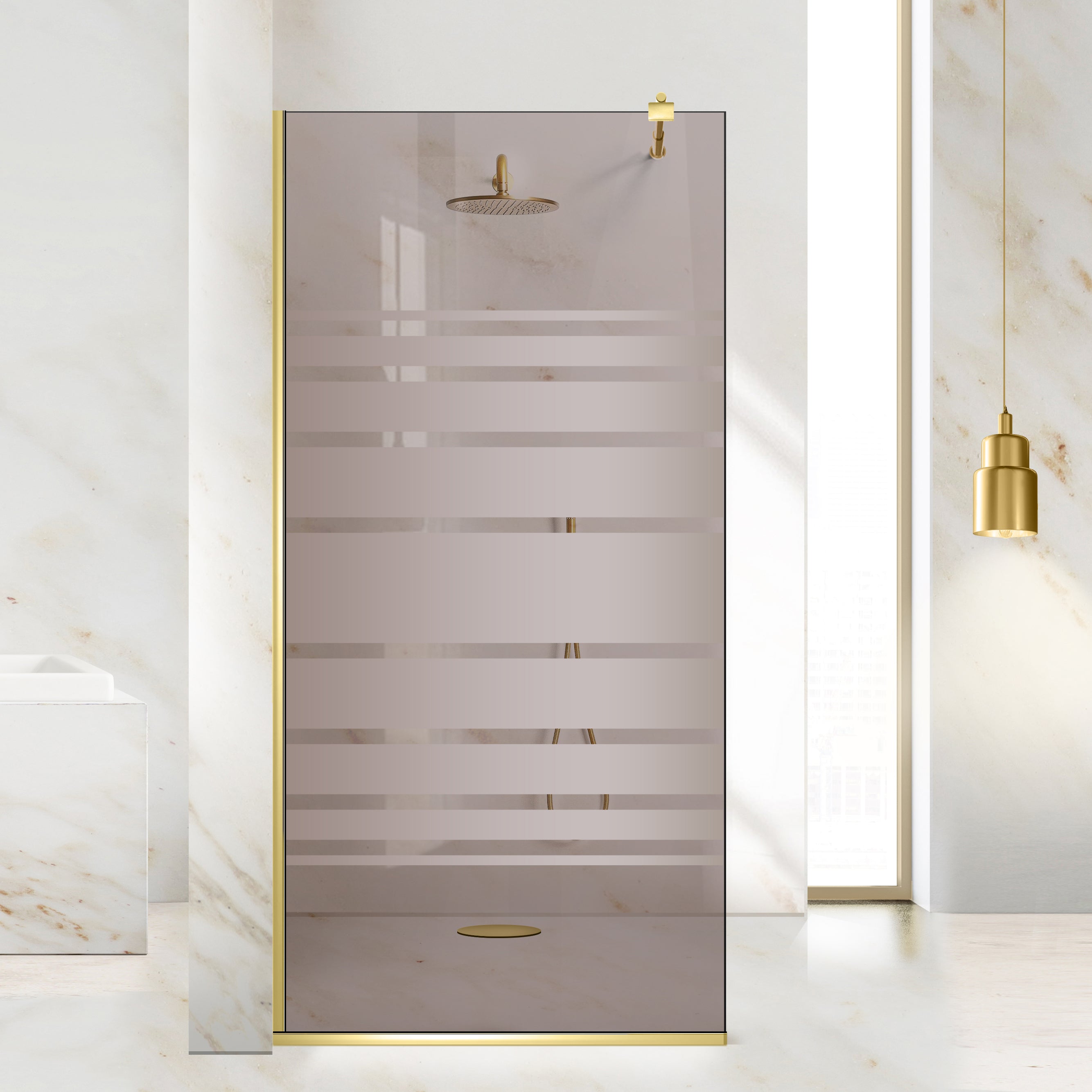 Paravan dus Walk-in, Perete dus Auriu, #Bronz #Bronz
