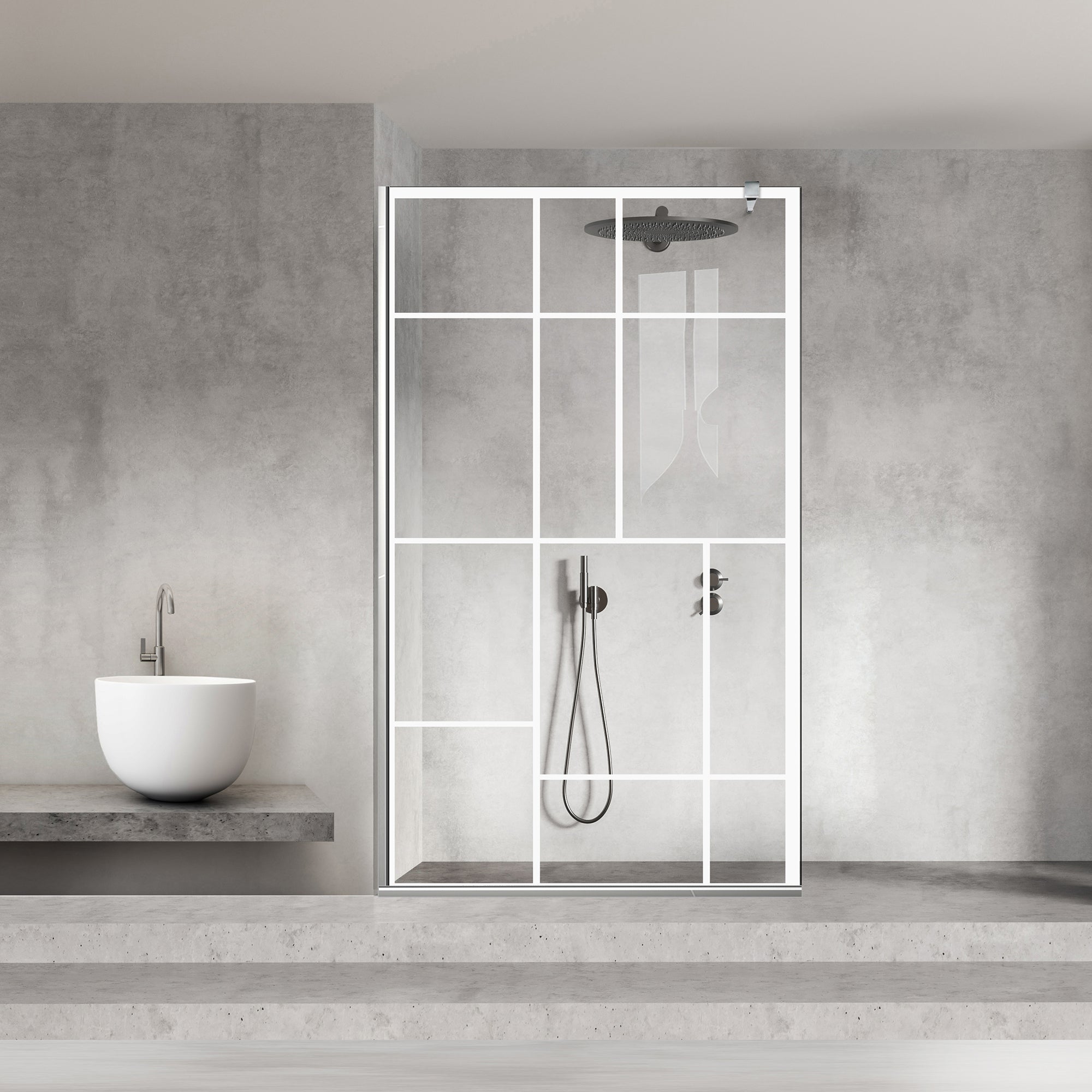 Paravan dus Walk-in, Perete dus Inox, #Clara #Víztiszta