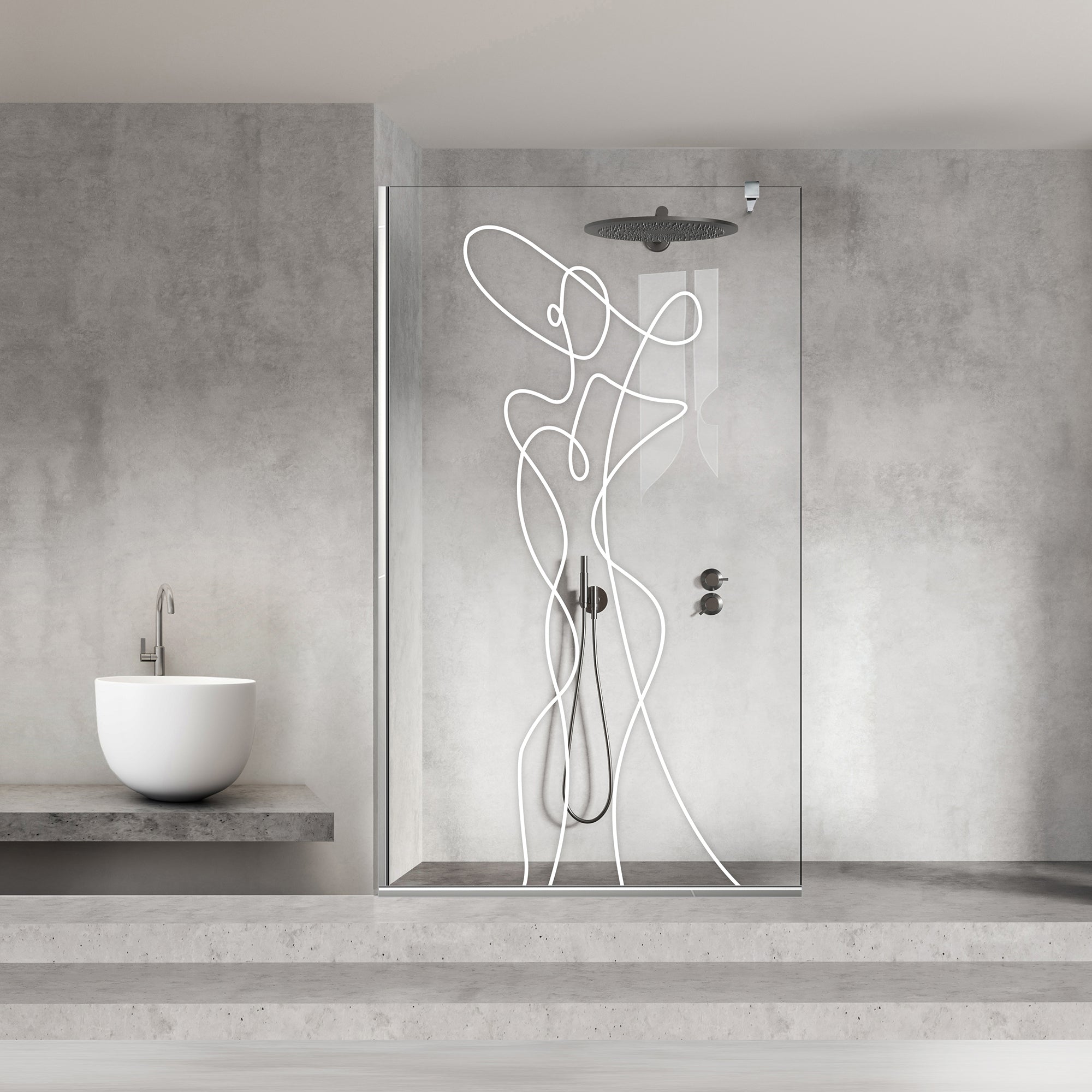 Paravan dus Walk-in, Perete dus Inox, #Clara #Víztiszta