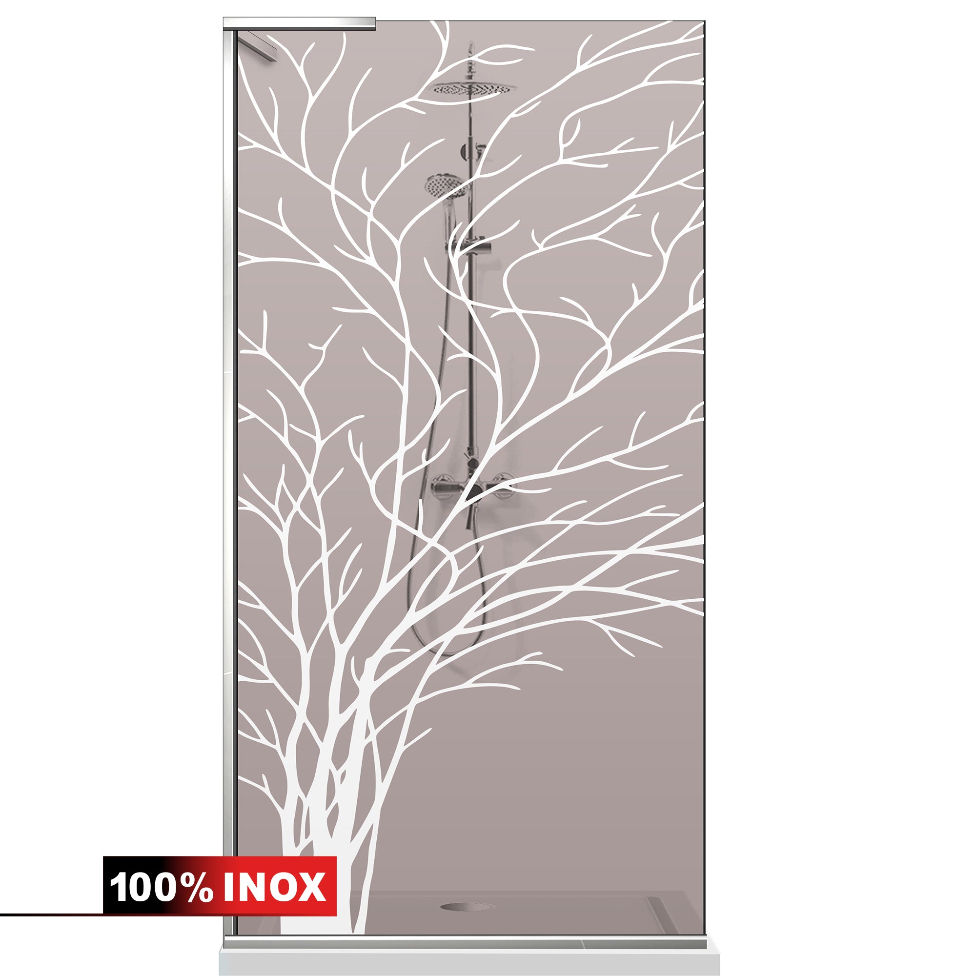 Paravan dus Walk-in, Perete dus Inox, #Bronz #Bronz