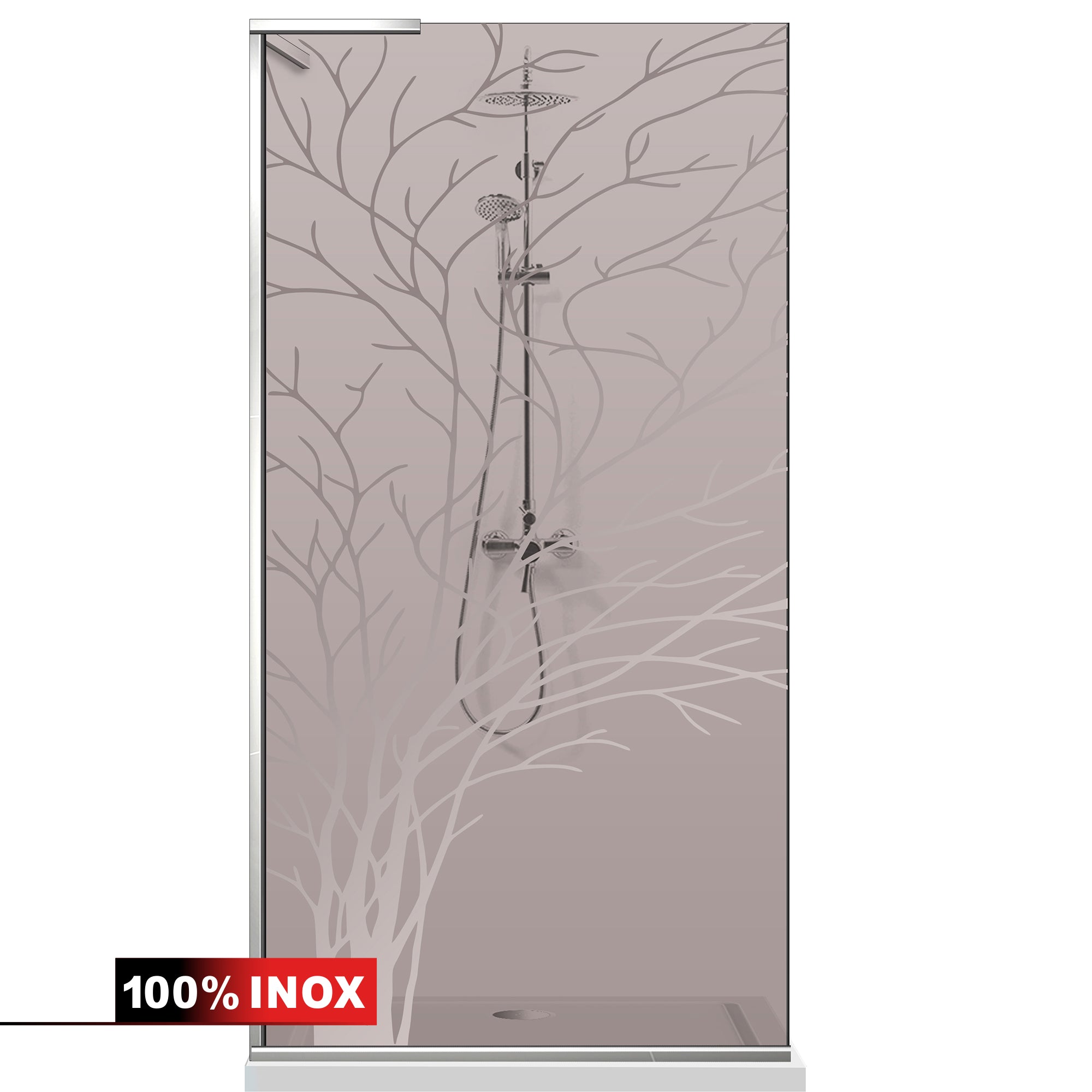 Paravan dus Walk-in, Perete dus Inox, #Bronz #Bronz