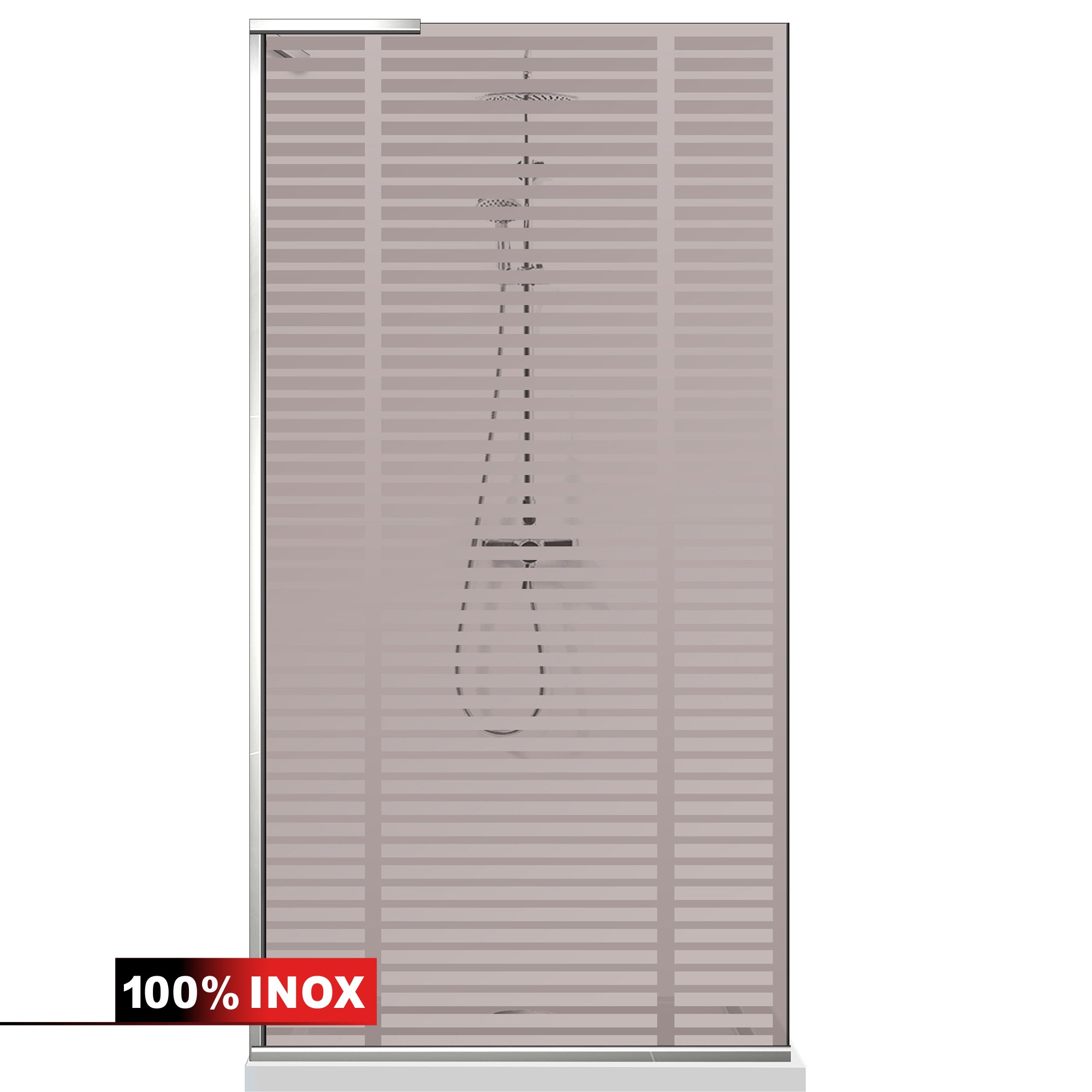 Paravan dus Walk-in, Perete dus Inox, #Bronz #Bronz