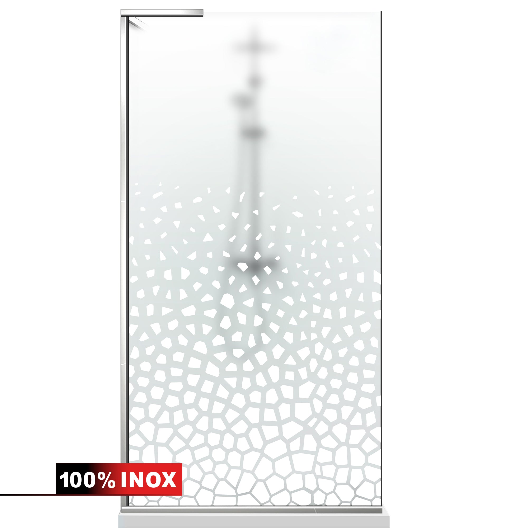 Paravan dus Walk-in, Perete dus Inox, #Mat #Matt