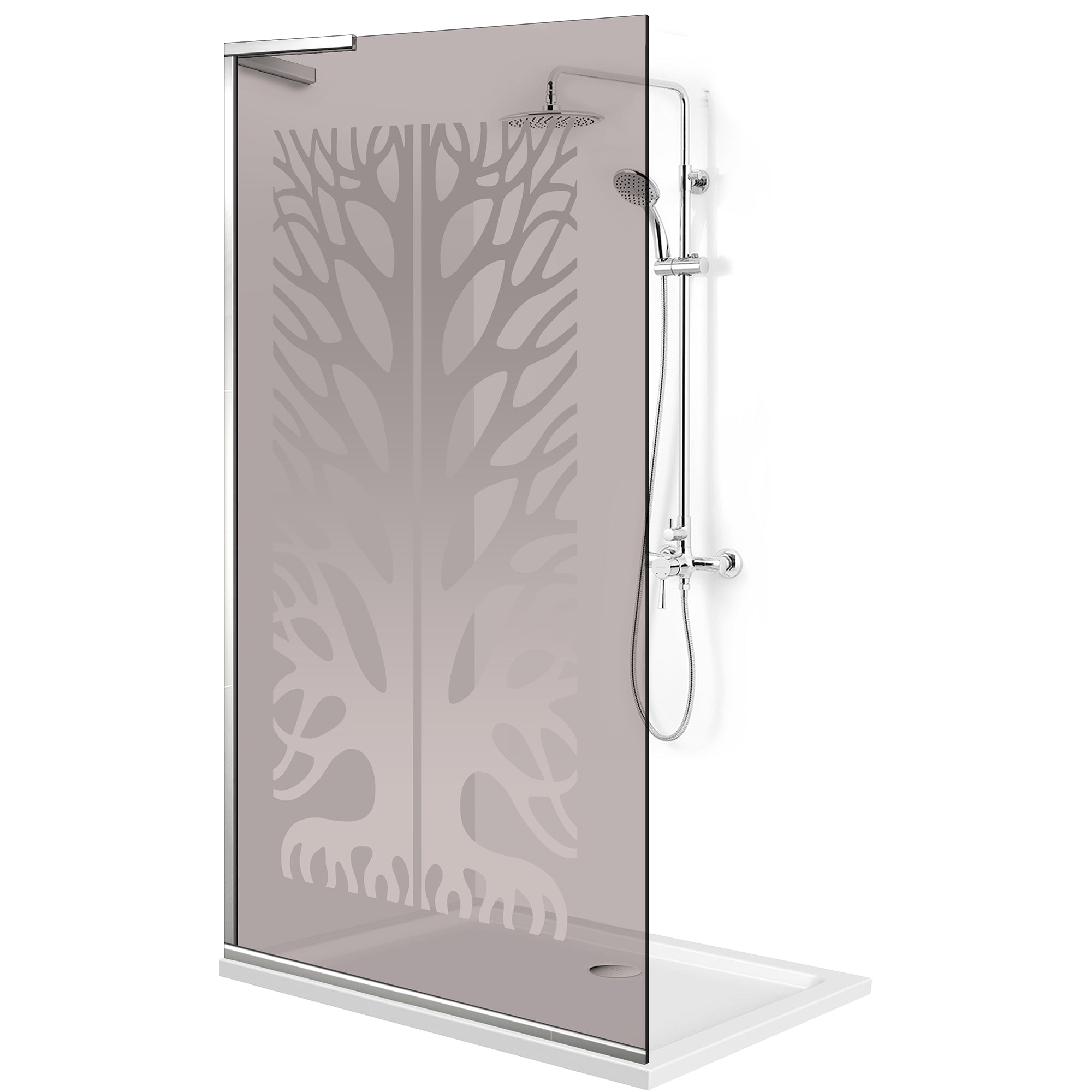 Paravan dus Walk-in, Perete dus Inox, #Bronz #Bronz