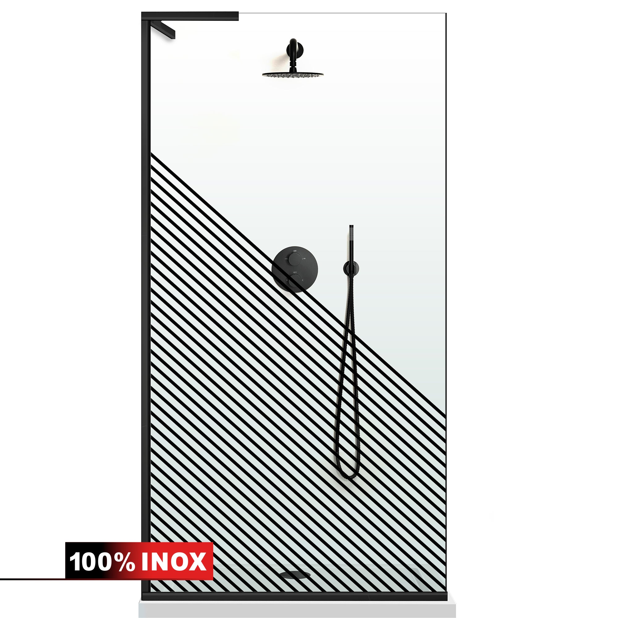 Paravan dus Walk-in, Perete dus Inox, #Clara #Víztiszta