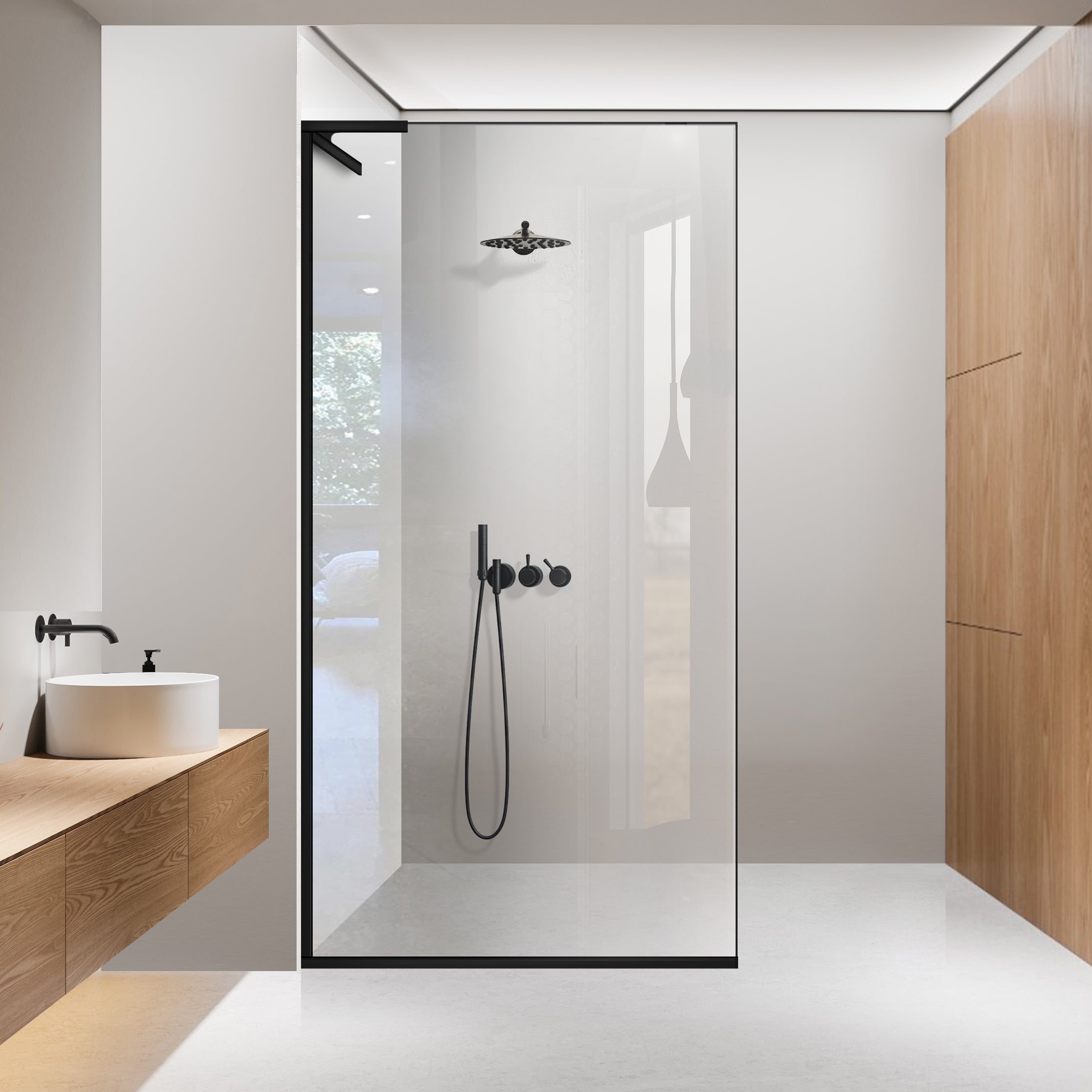 Paravan dus Walk-in, Perete dus Inox, #Clara #Víztiszta