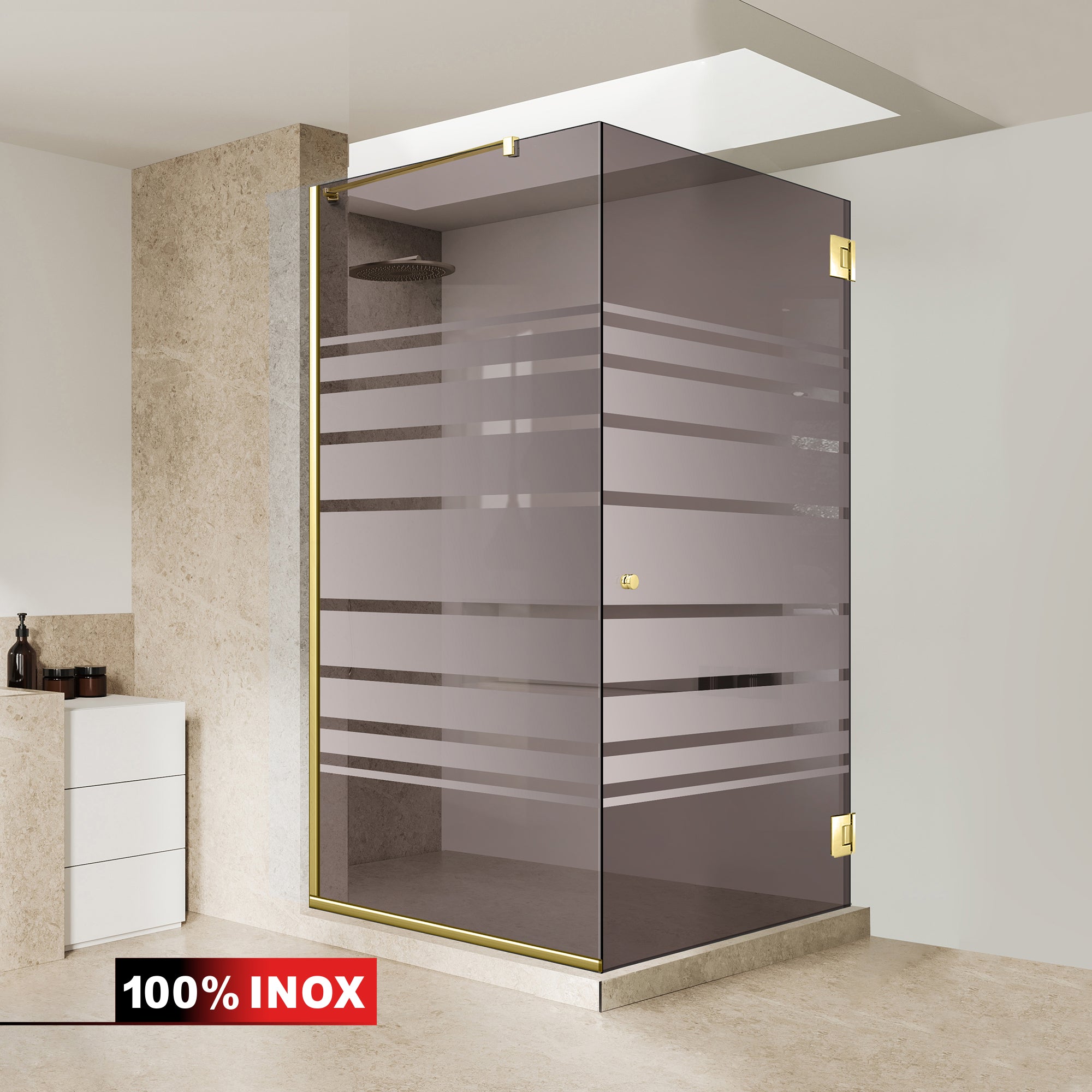 Shower enclosure with swing door #Bronze