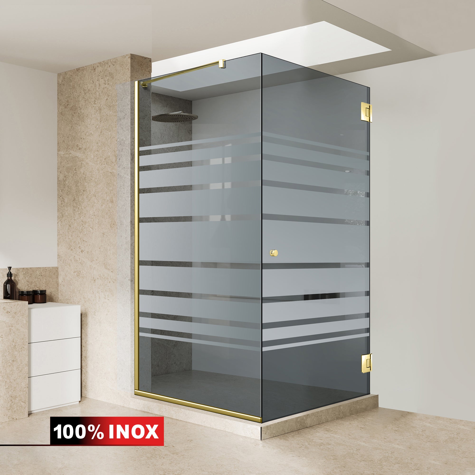 Shower enclosure with swing door #Grey
