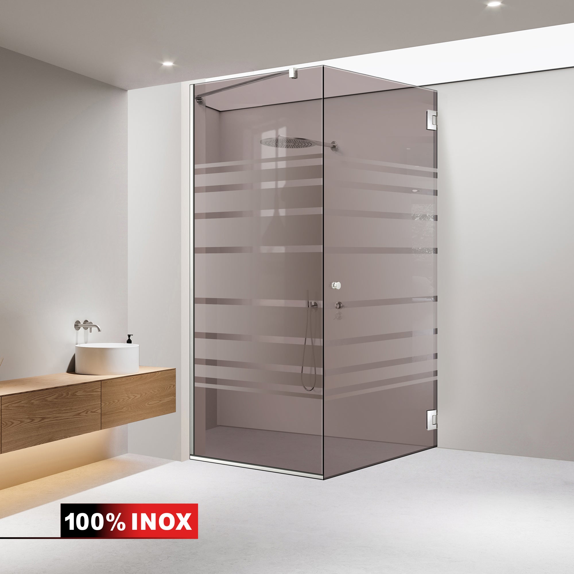 Shower enclosure with swing door #Bronze