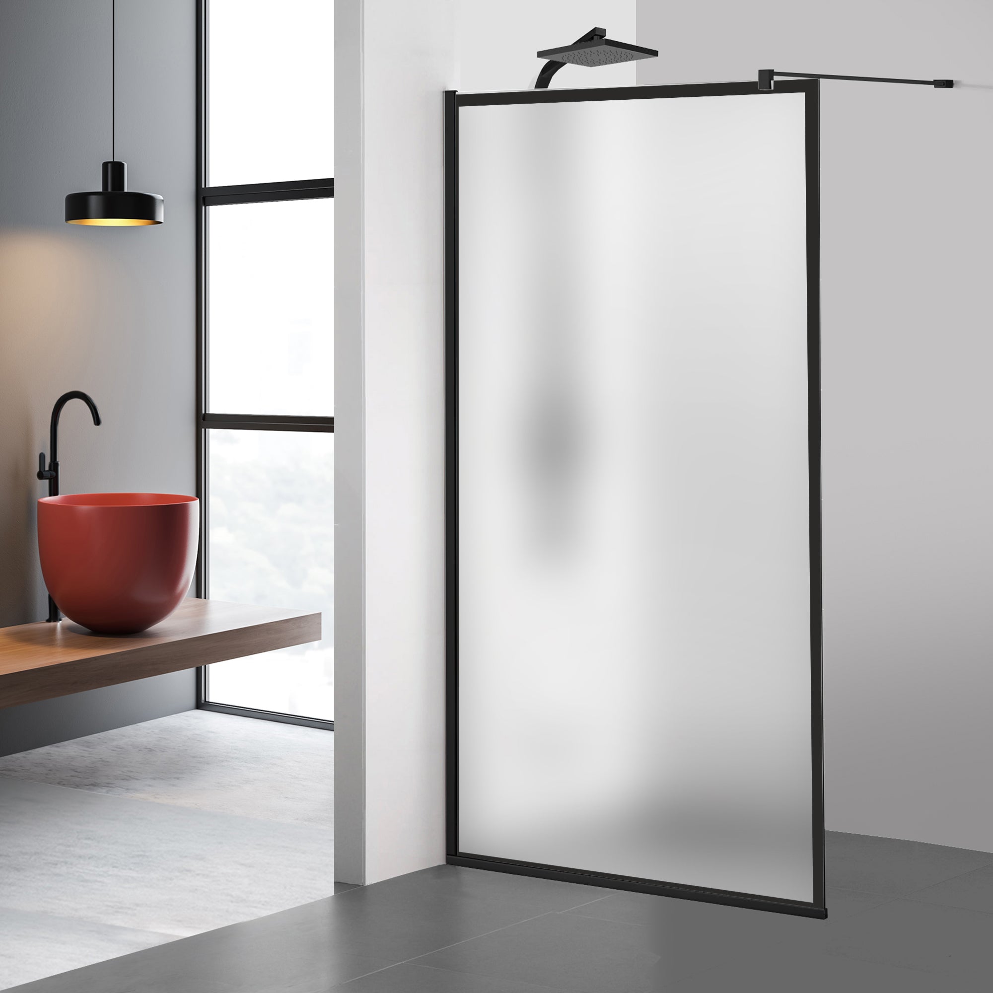Paravan dus Walk-in, Perete dus Negru, #Mat #Matt