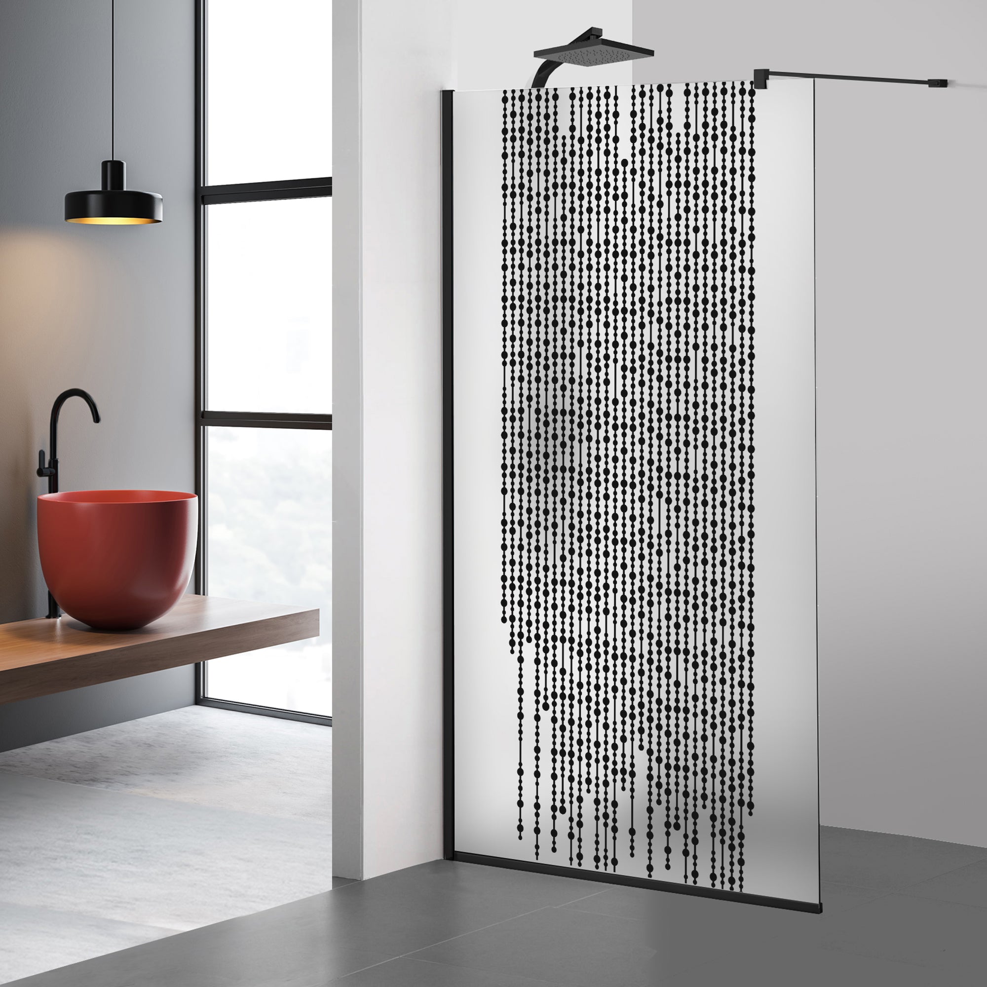 Paravan dus Walk-in, Perete dus Negru, #Mat #Matt