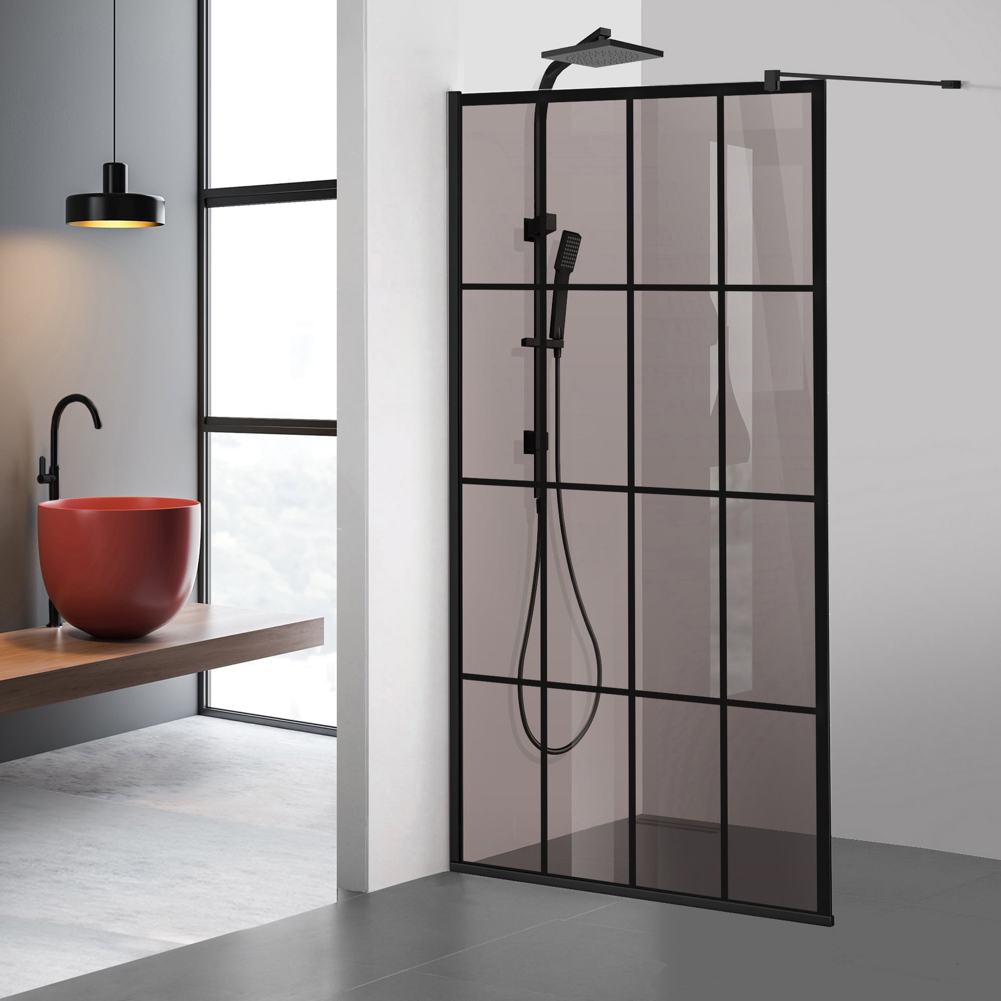 Paravan dus Walk-in, Perete dus Negru, #Bronz #Bronz