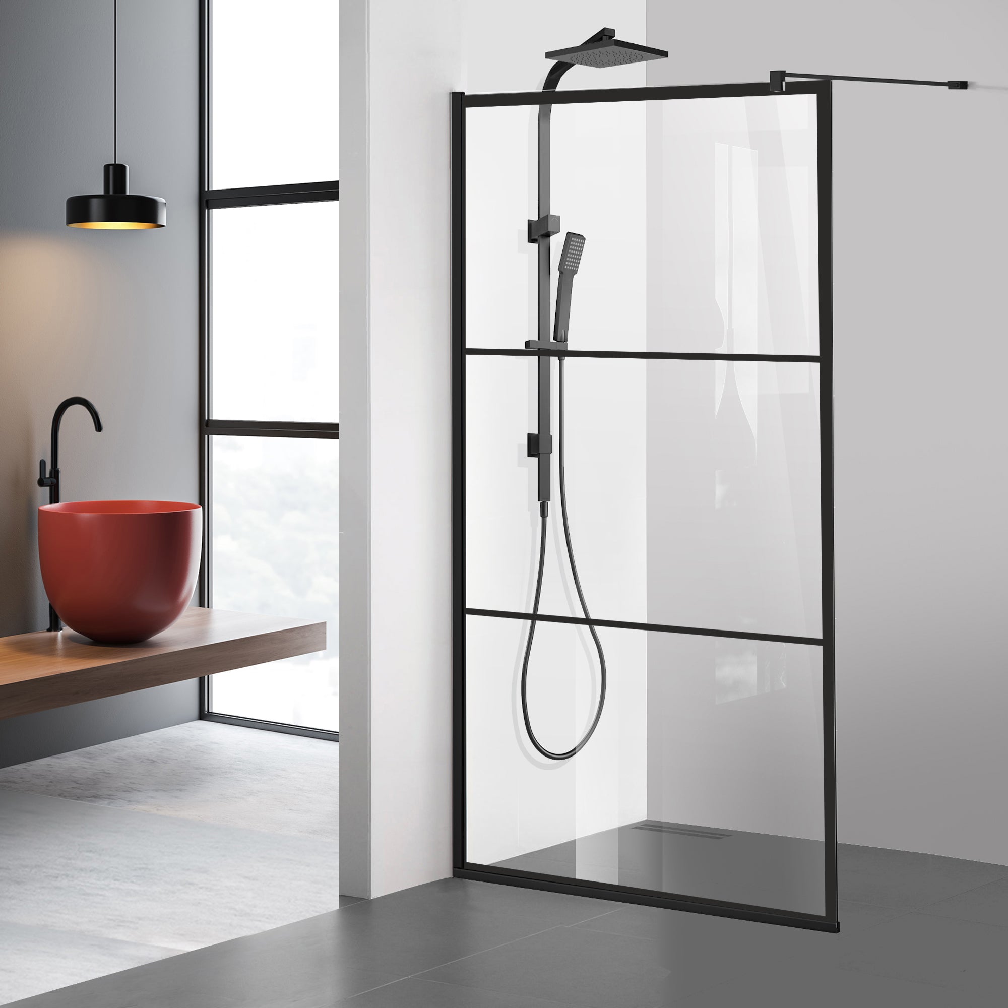Paravan dus Walk-in, Perete dus Negru, #Clara