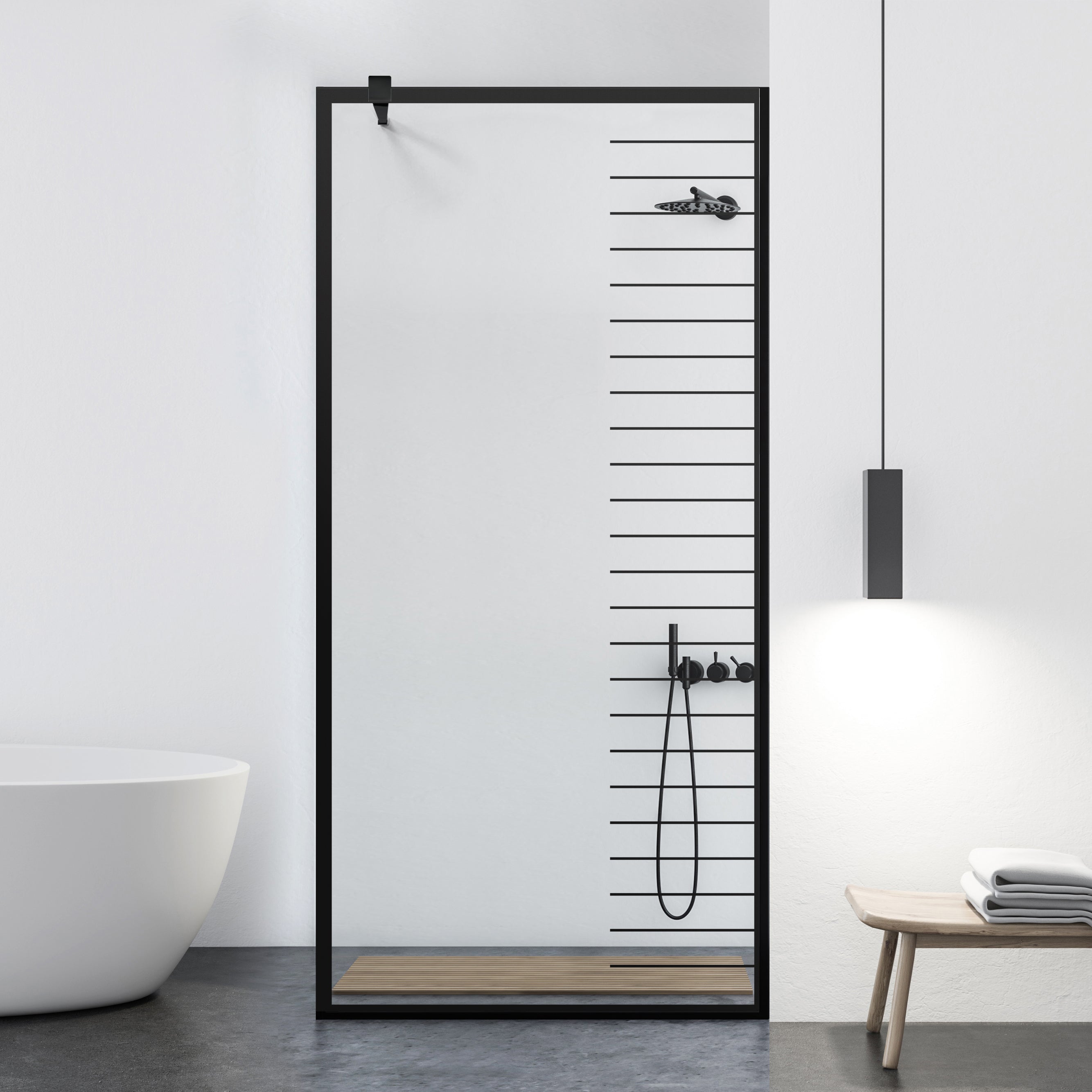 Paravan dus Walk-in, Perete dus Negru, #Clara