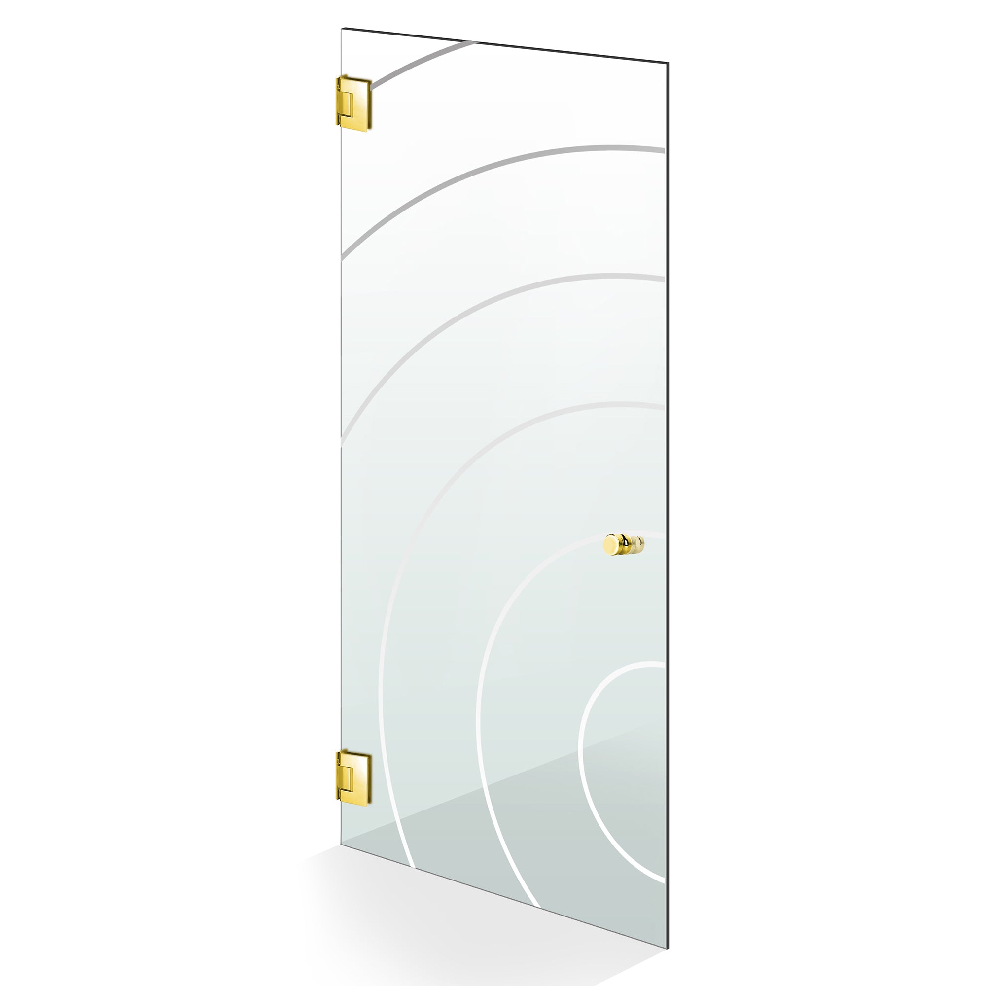 Hinged glass door gold, #Clear