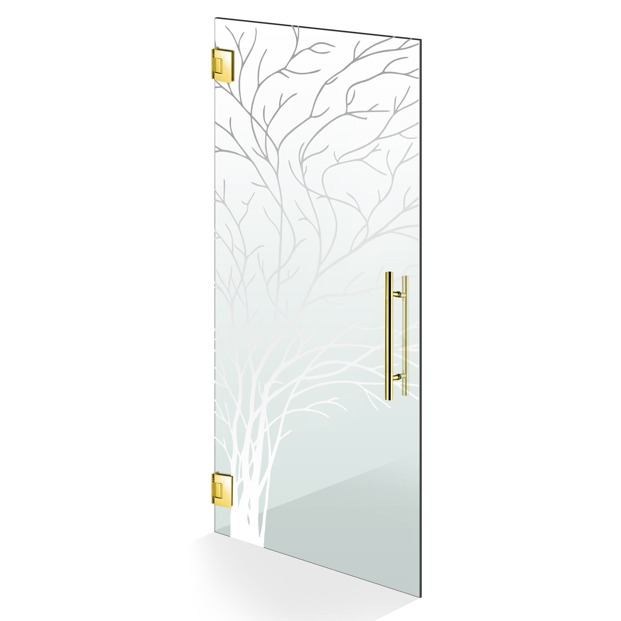 Hinged glass door gold, #Clear