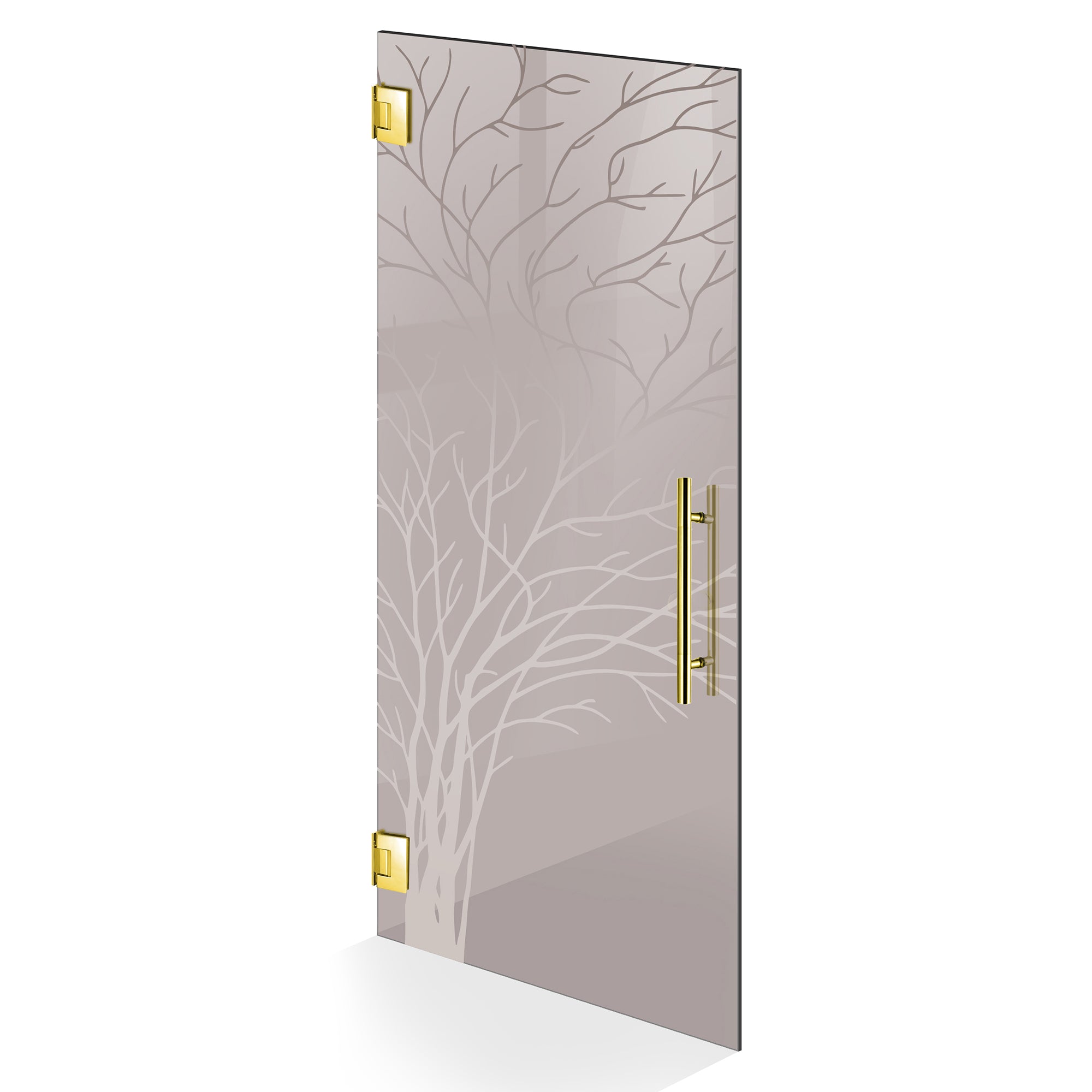 Hinged glass door gold, #Bronze