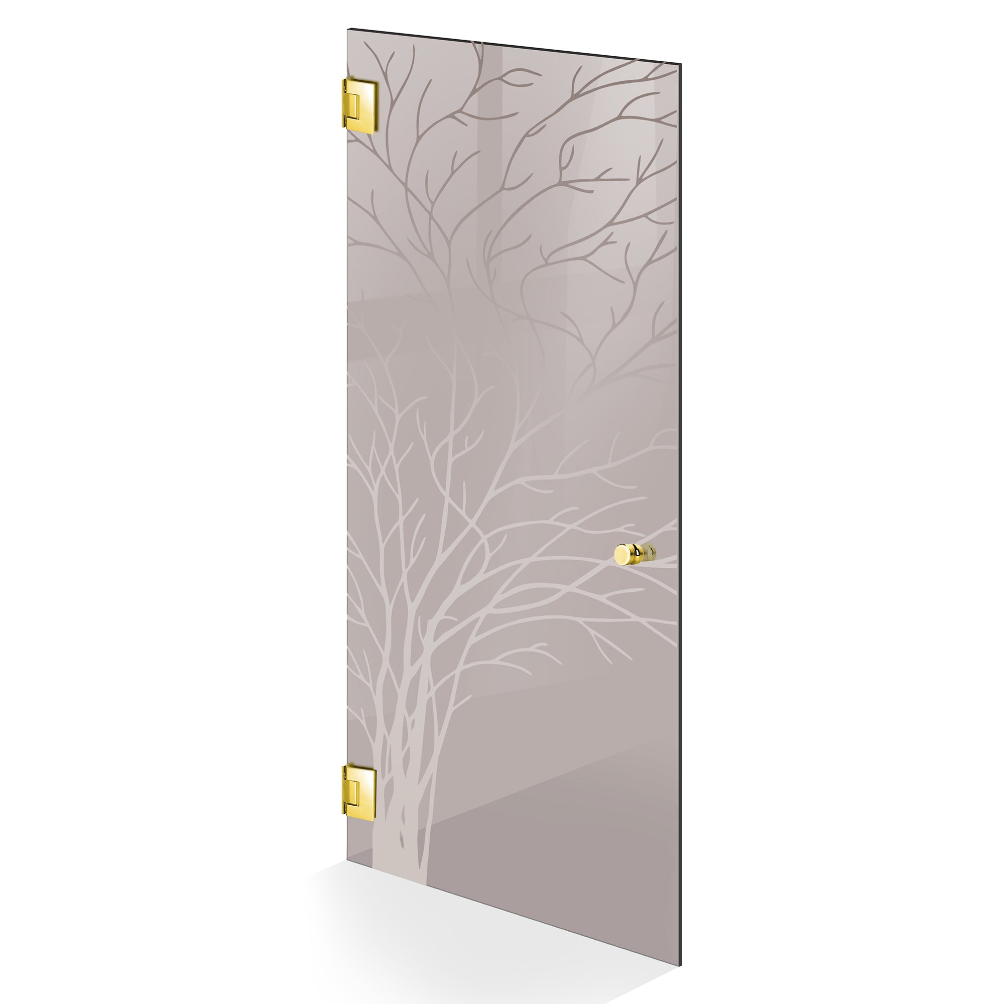 Hinged glass door gold, #Bronze