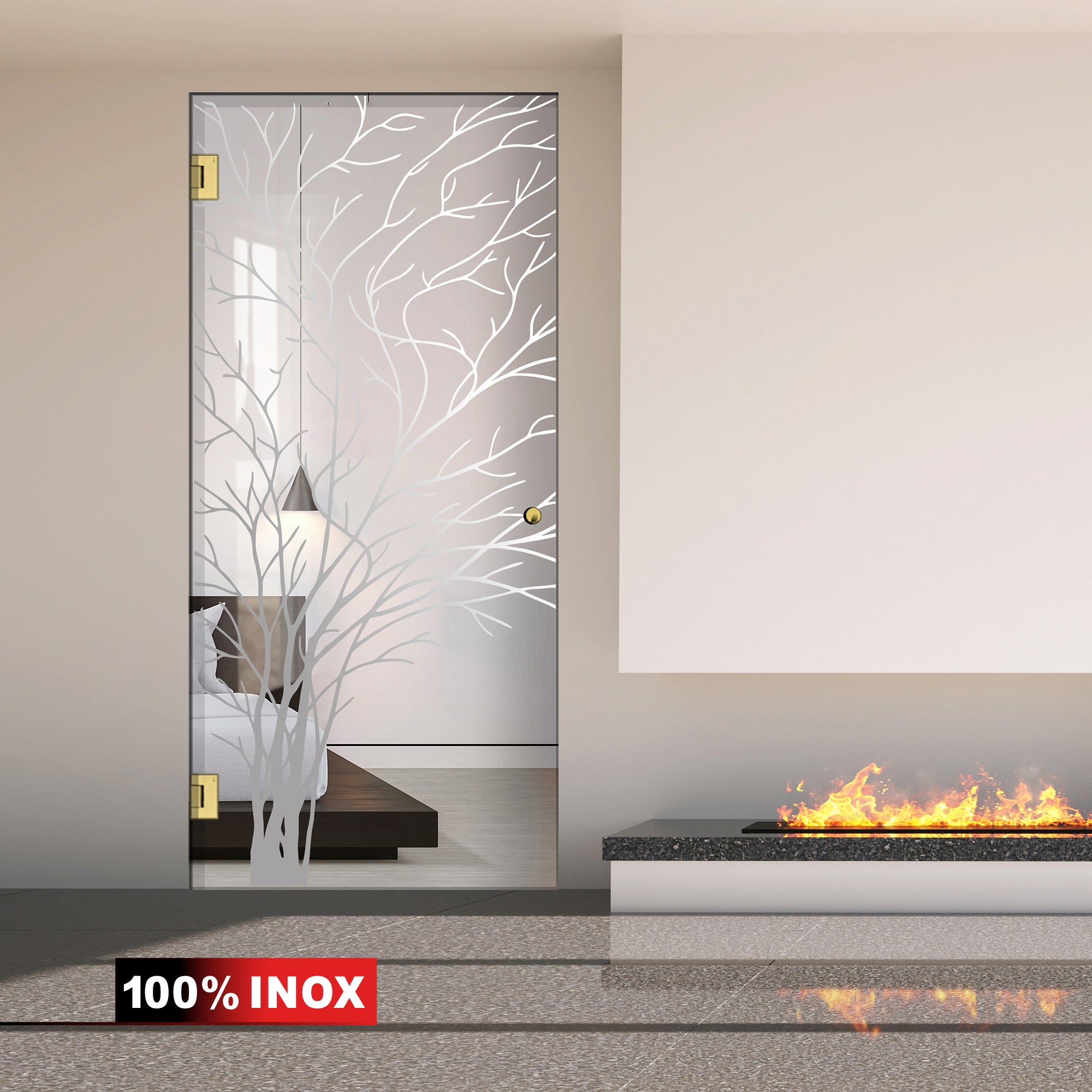 Hinged glass door gold, #Clear
